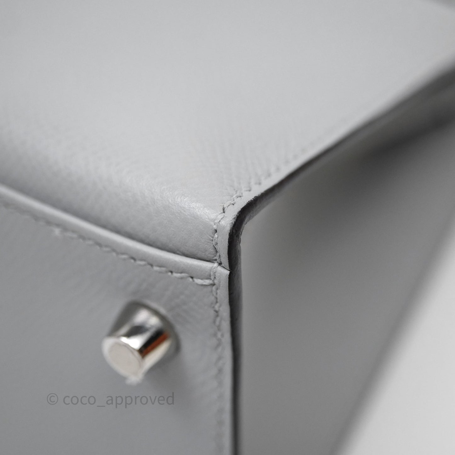 Hermès Kelly 28 Bleu Glacier 8U Epsom Palladium Hardware