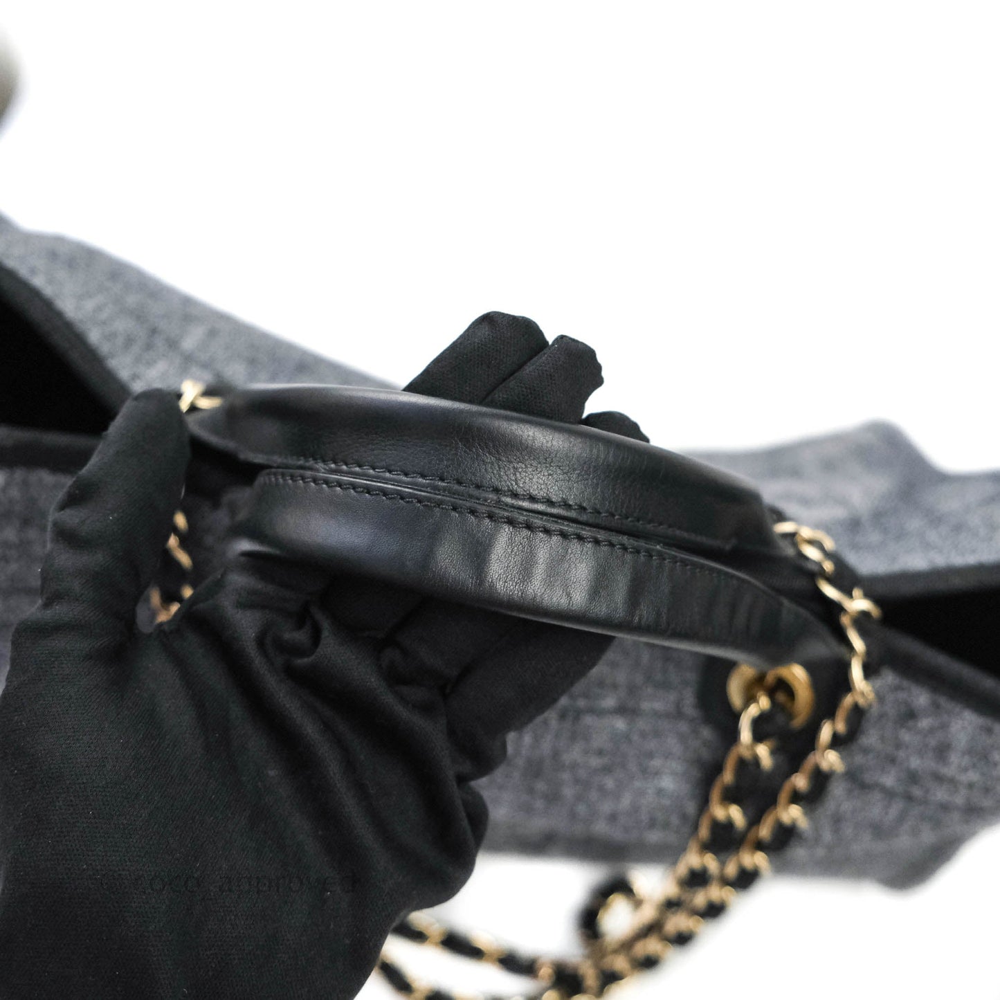 Chanel Large Deauville Charcoal Grey Canvas