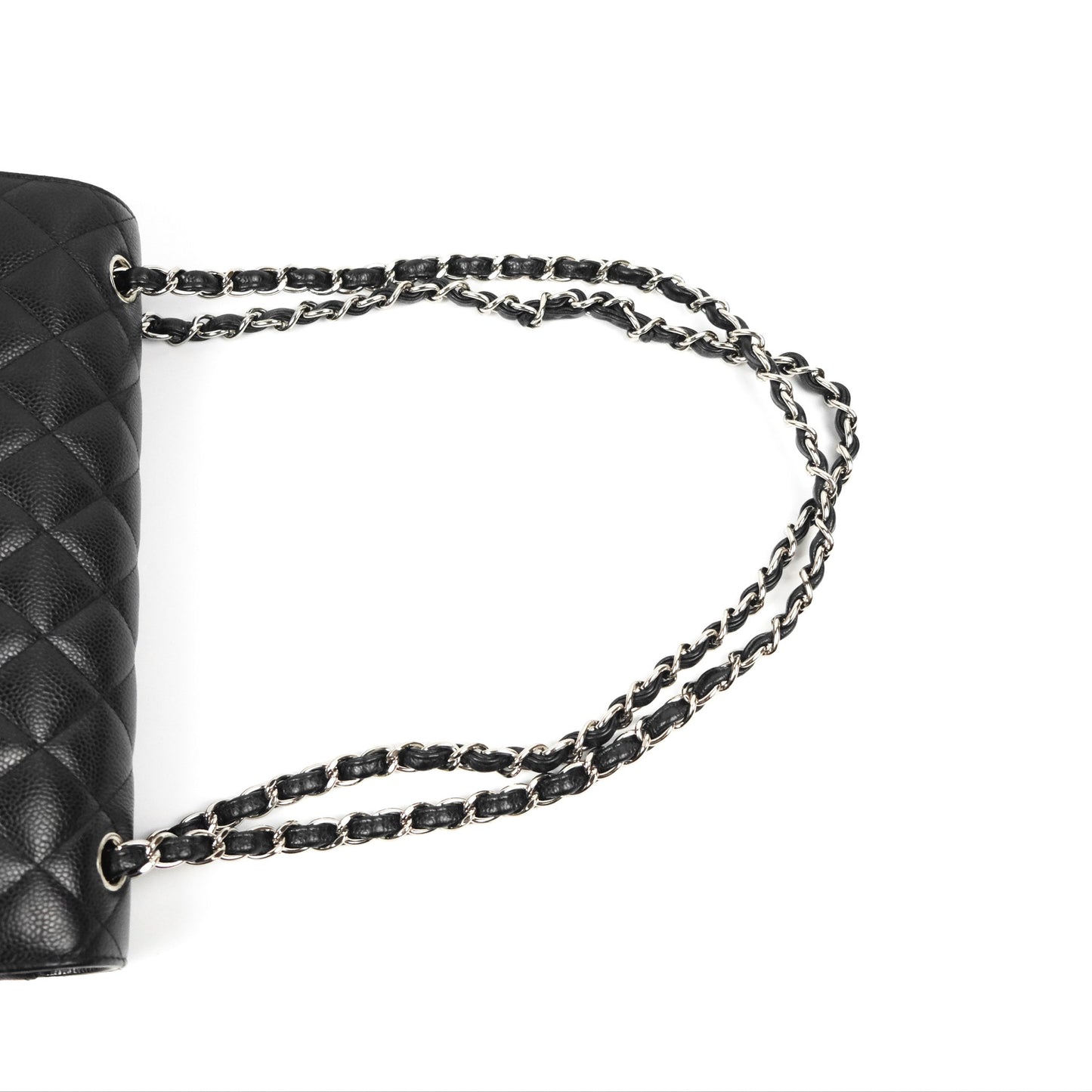 Chanel Jumbo Double Flap Black Caviar Silver Hardware⁣⁣