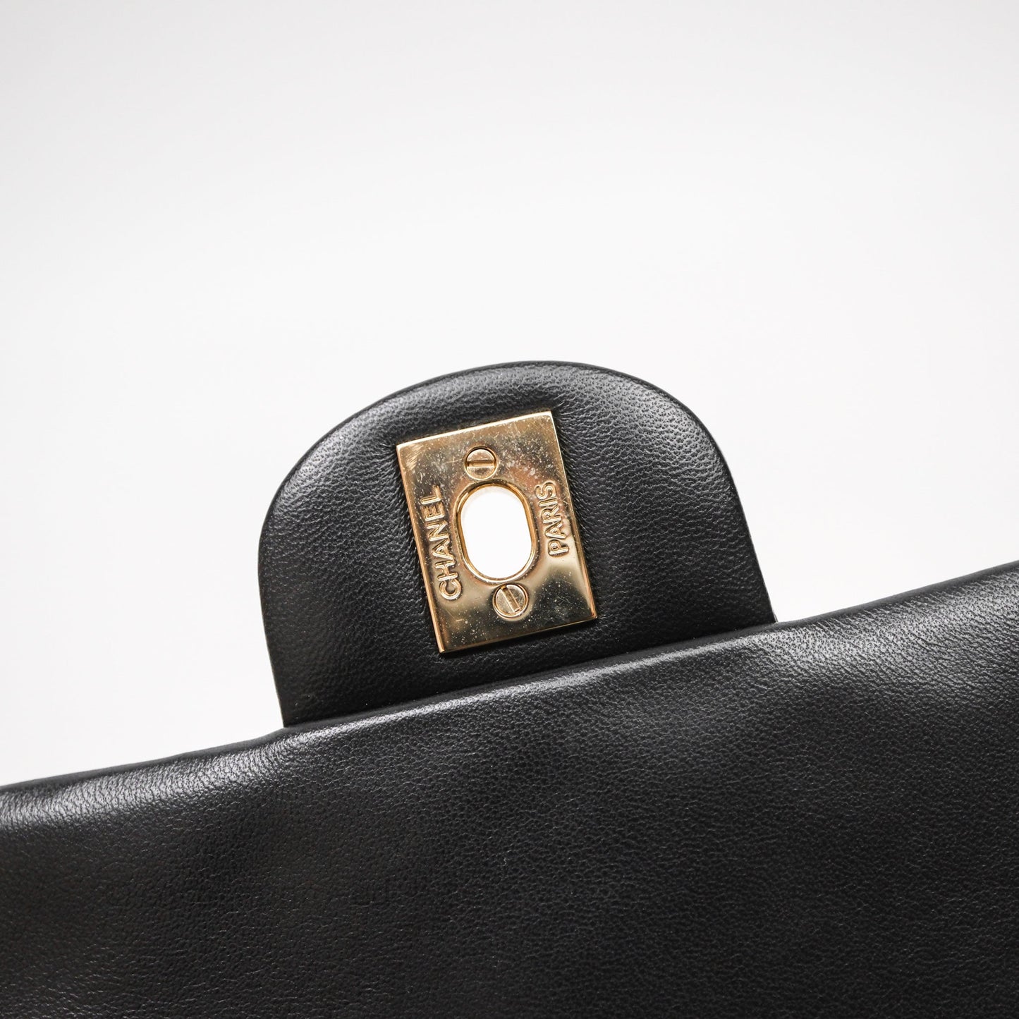 Chanel Mini Square Quilted Black Lambskin Gold Hardware