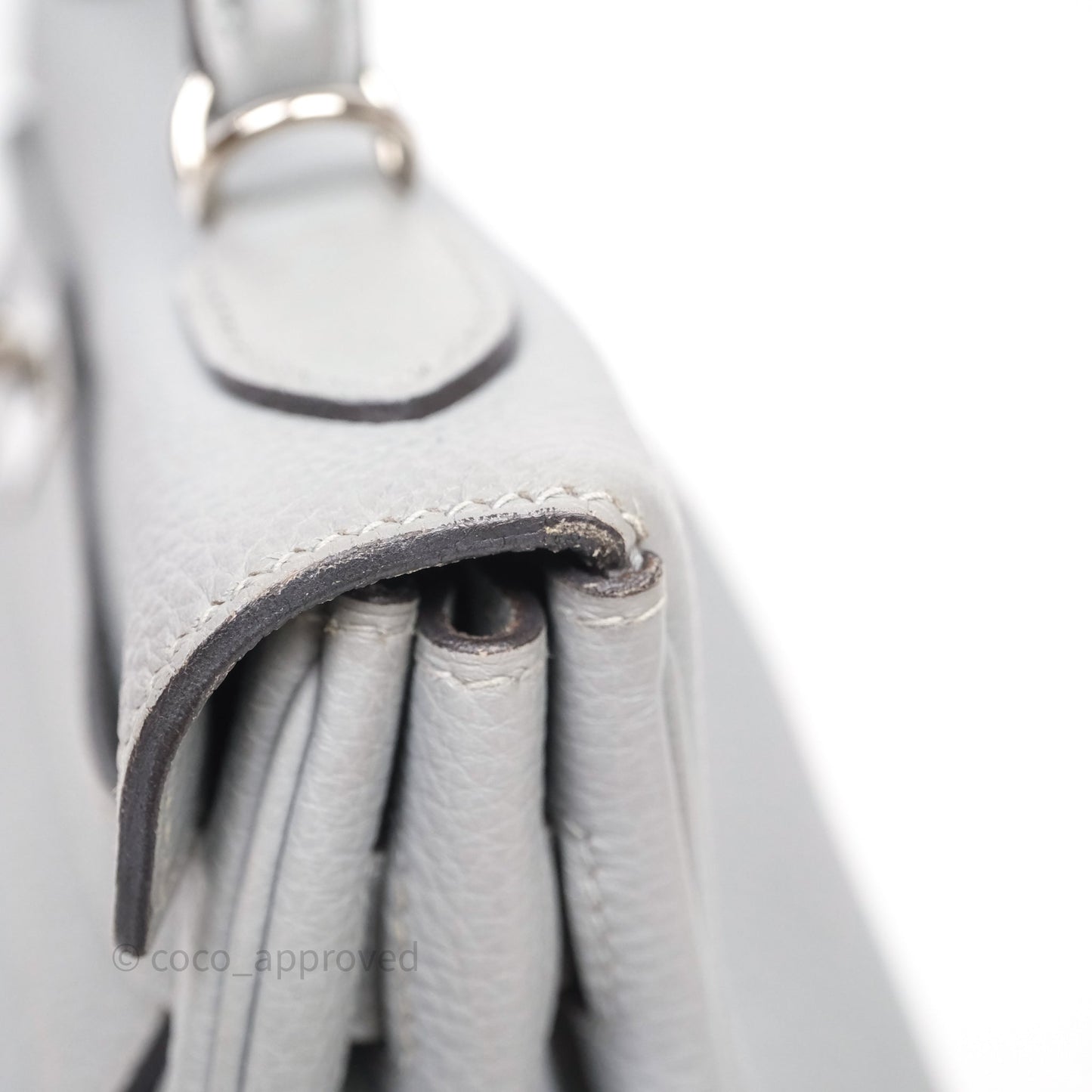 Hermès Kelly 32 Retourne Bleu Glacier 8U Togo Palladium Hardware