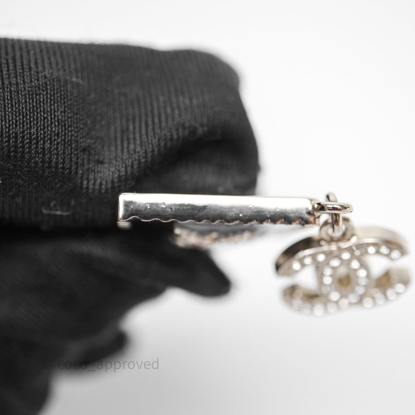 Chanel CC No 5 Star Crystal Earrings Silver Tone 22C