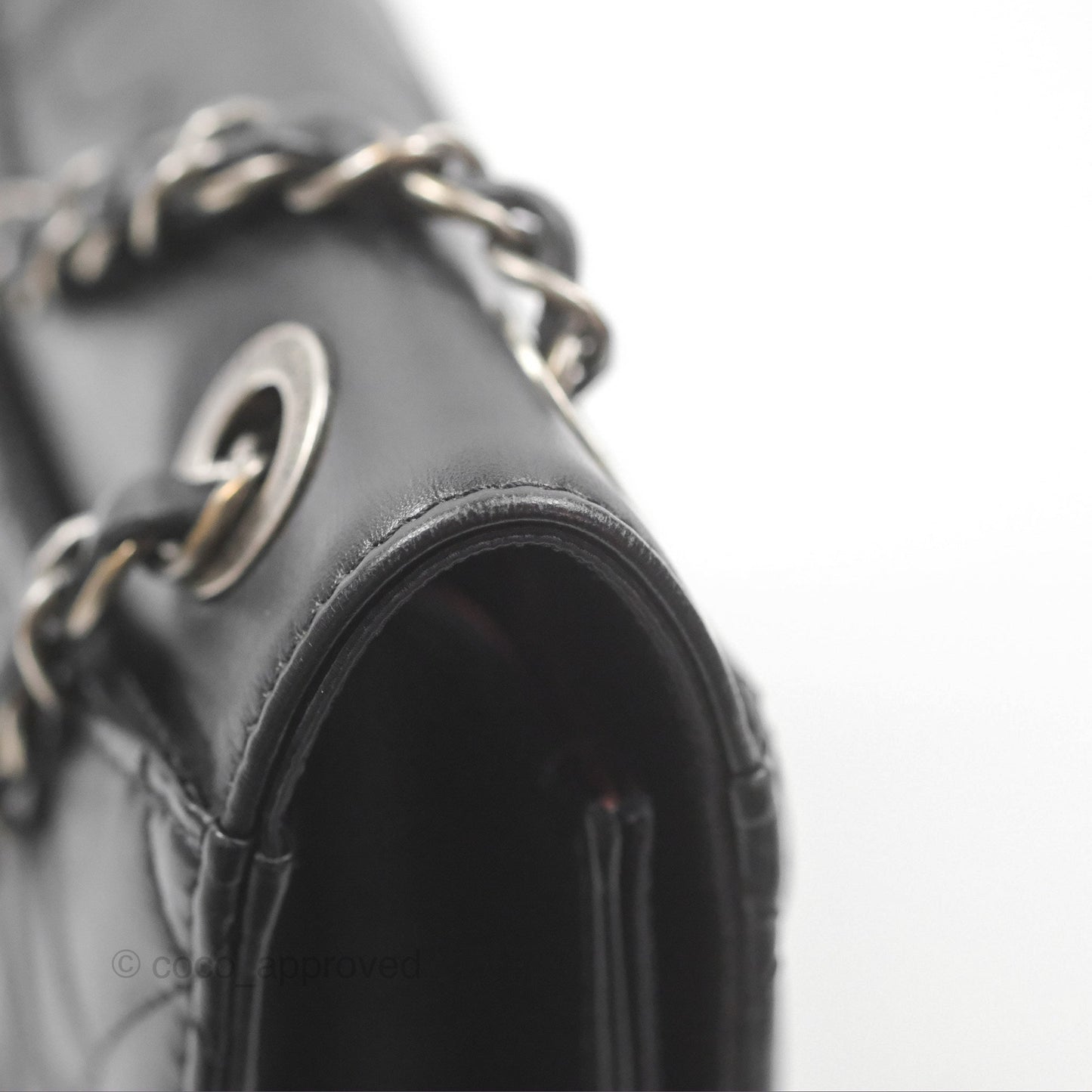 Chanel Quilted Ballerina Small Flap Bag Black Lambskin Ruthenium Hardware
