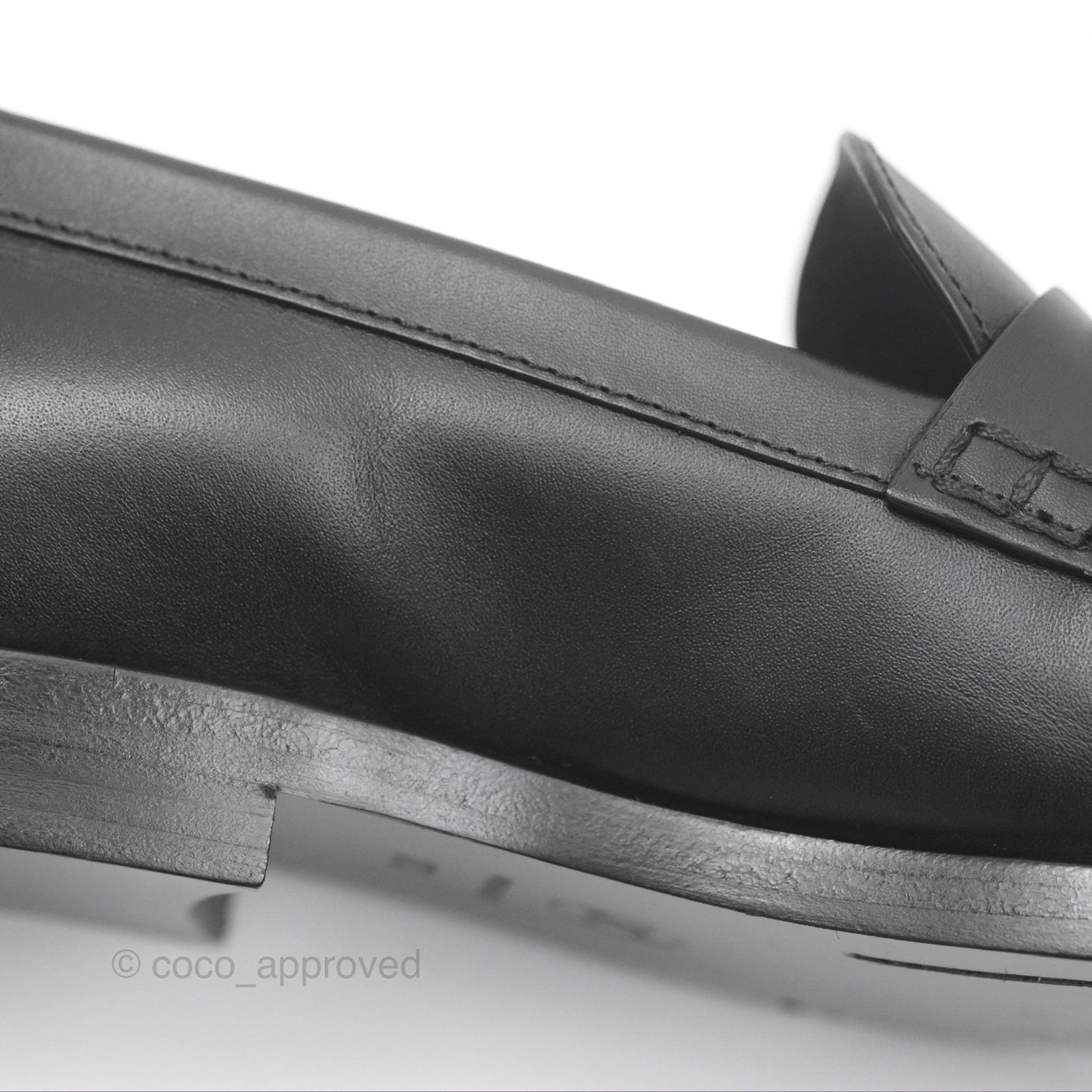 Chanel Loafers Black Leather CC Clover Camellia 23S Size 37C