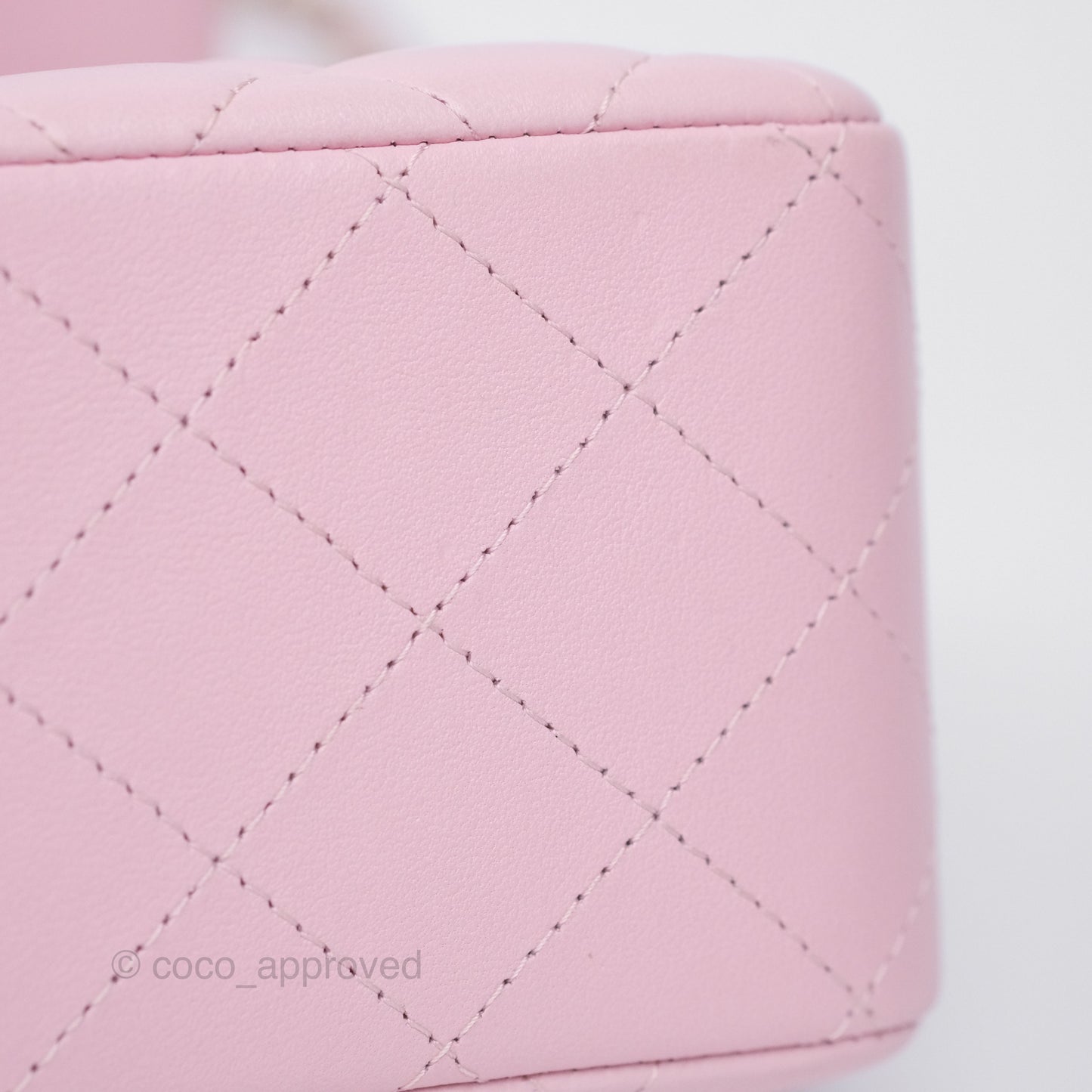 Chanel Mini Square Flap Quilted Pink Lambskin Gold Hardware