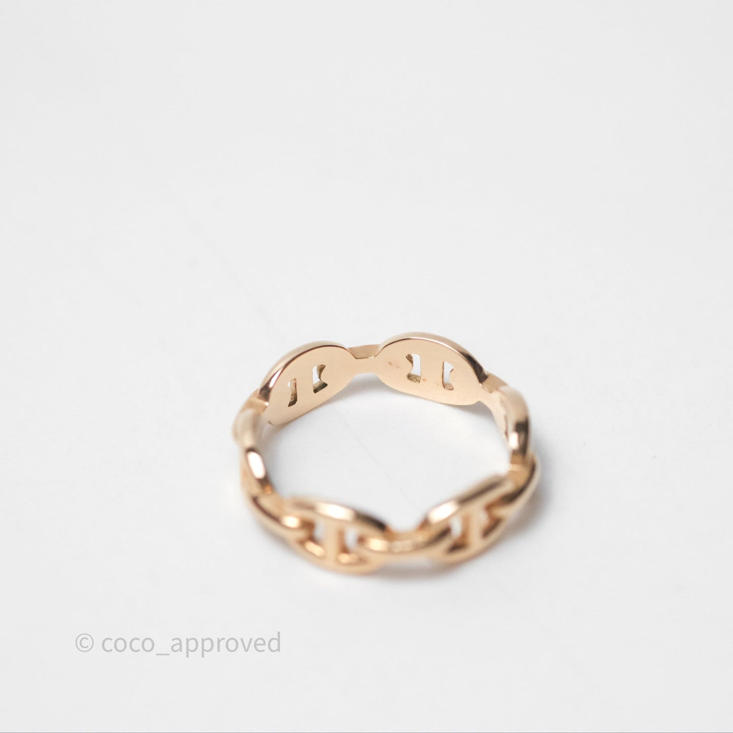 Hermès Chaine d'Ancre Enchainee Band Ring PM Rose Gold 55