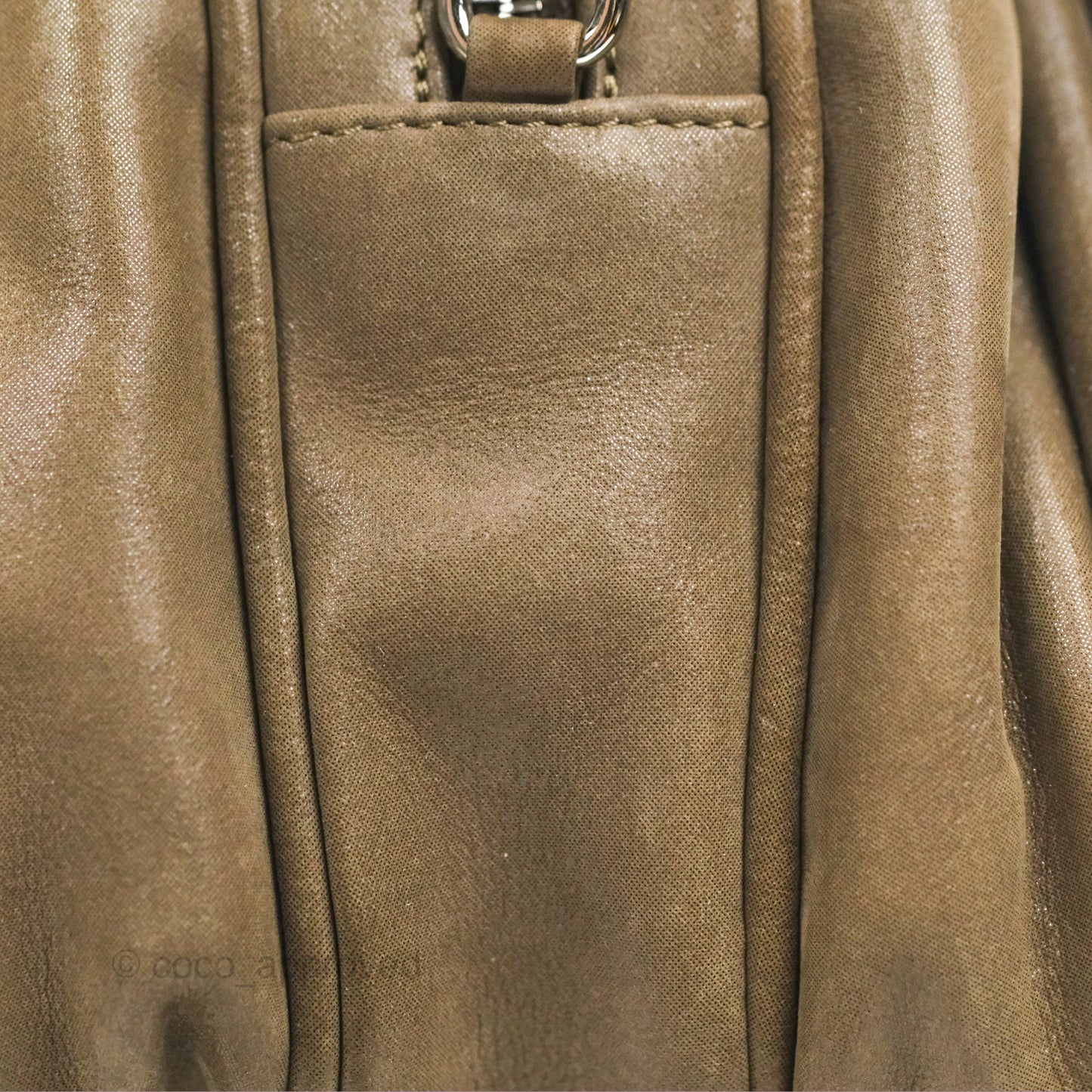 Chanel Quilted Camera Case Bag Iridescent Taupe Calfskin Silver Hardware