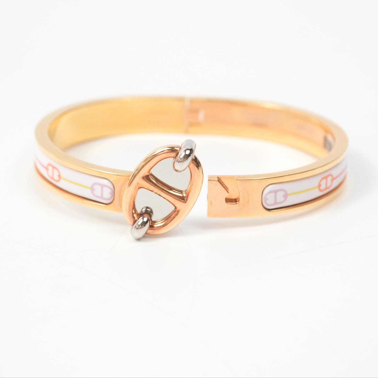 Hermès Mini Clic Chaine D'ancre Farandole Bracelet Pastel Acidulé Rose Gold Hardware