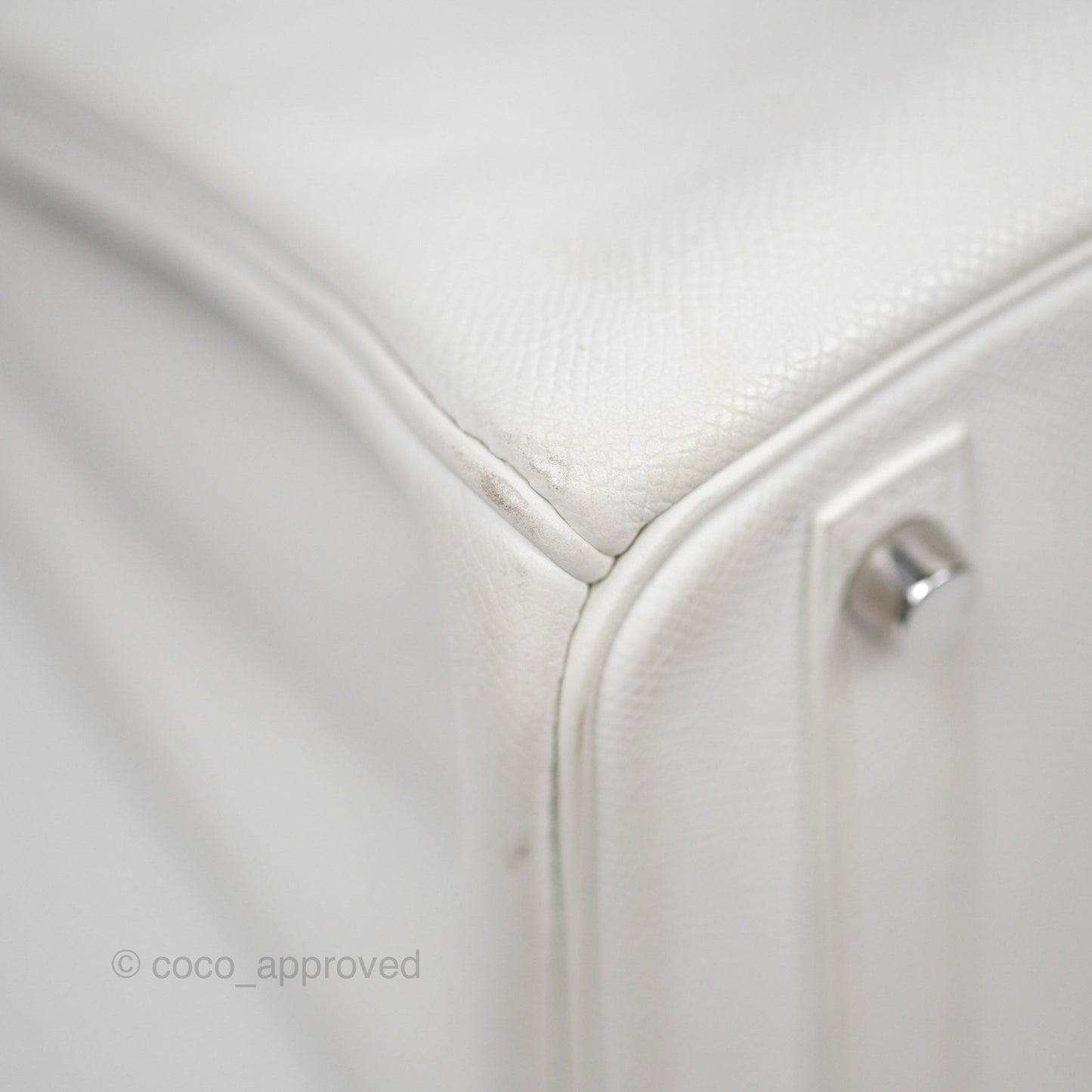 Hermès Birkin 30 Retourne White Epsom Palladium Hardware