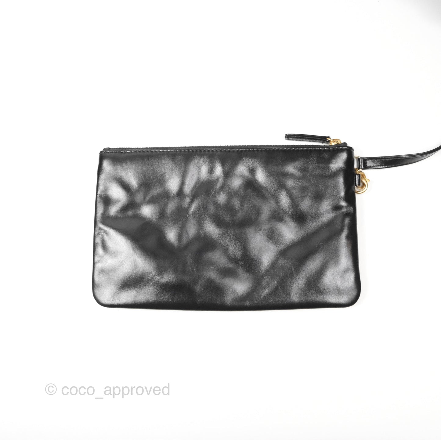 Chanel 22 Small Black Shiny Calfskin Aged Gold Hardware