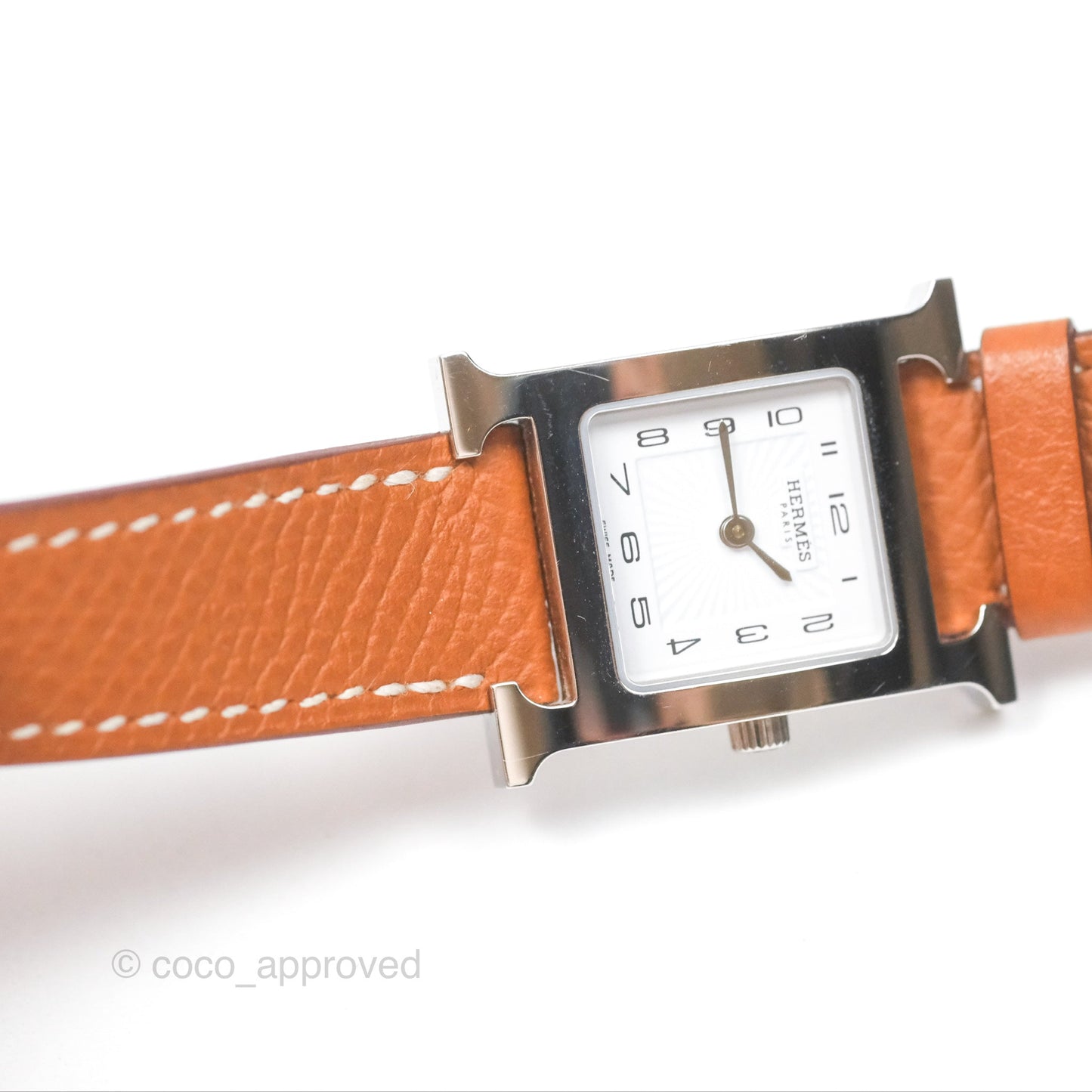 Hermès Heure H Watch Gold Epsom Palladium Hardware
