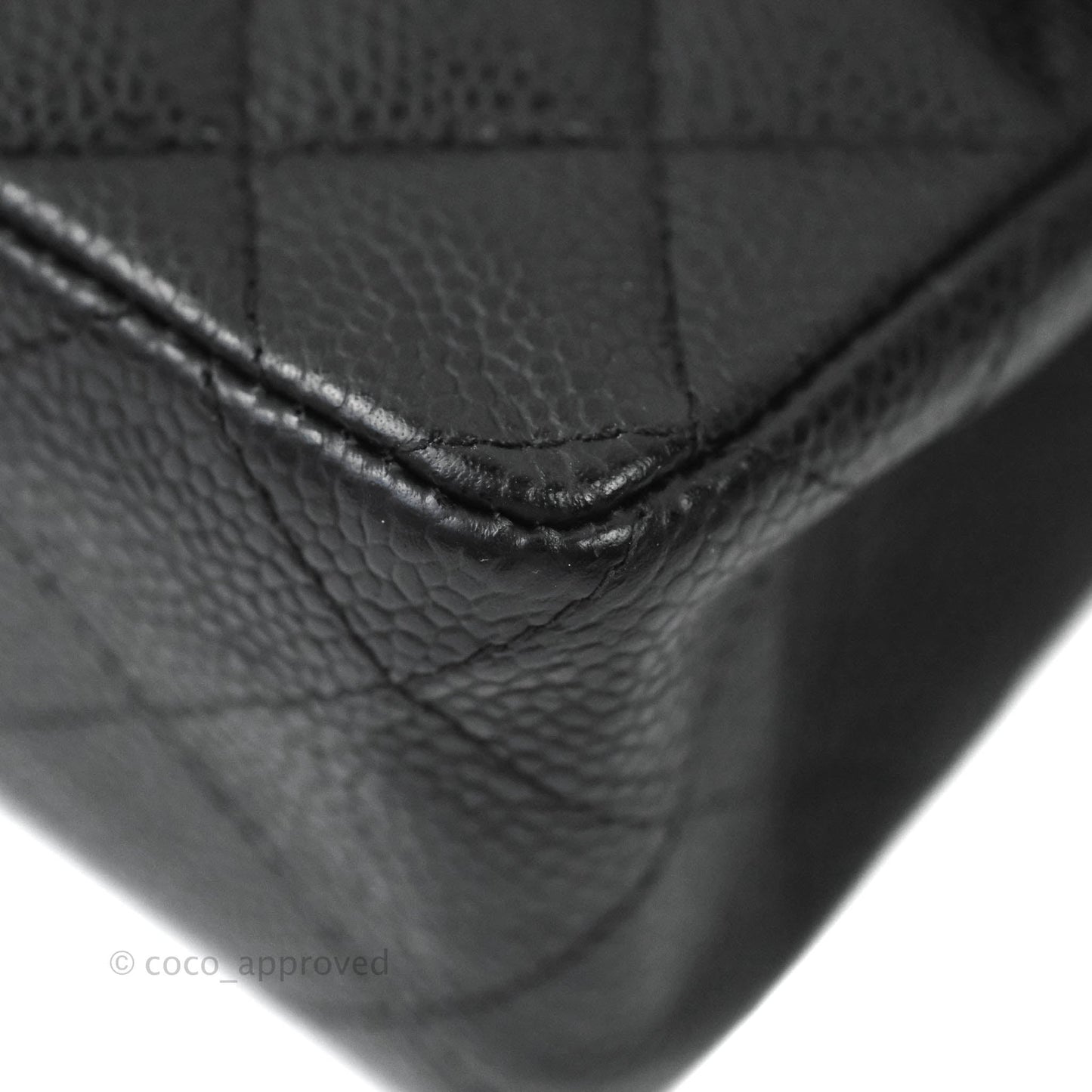 Chanel Quilted Vintage Mini Square Flap Black Caviar 24K Gold Hardware