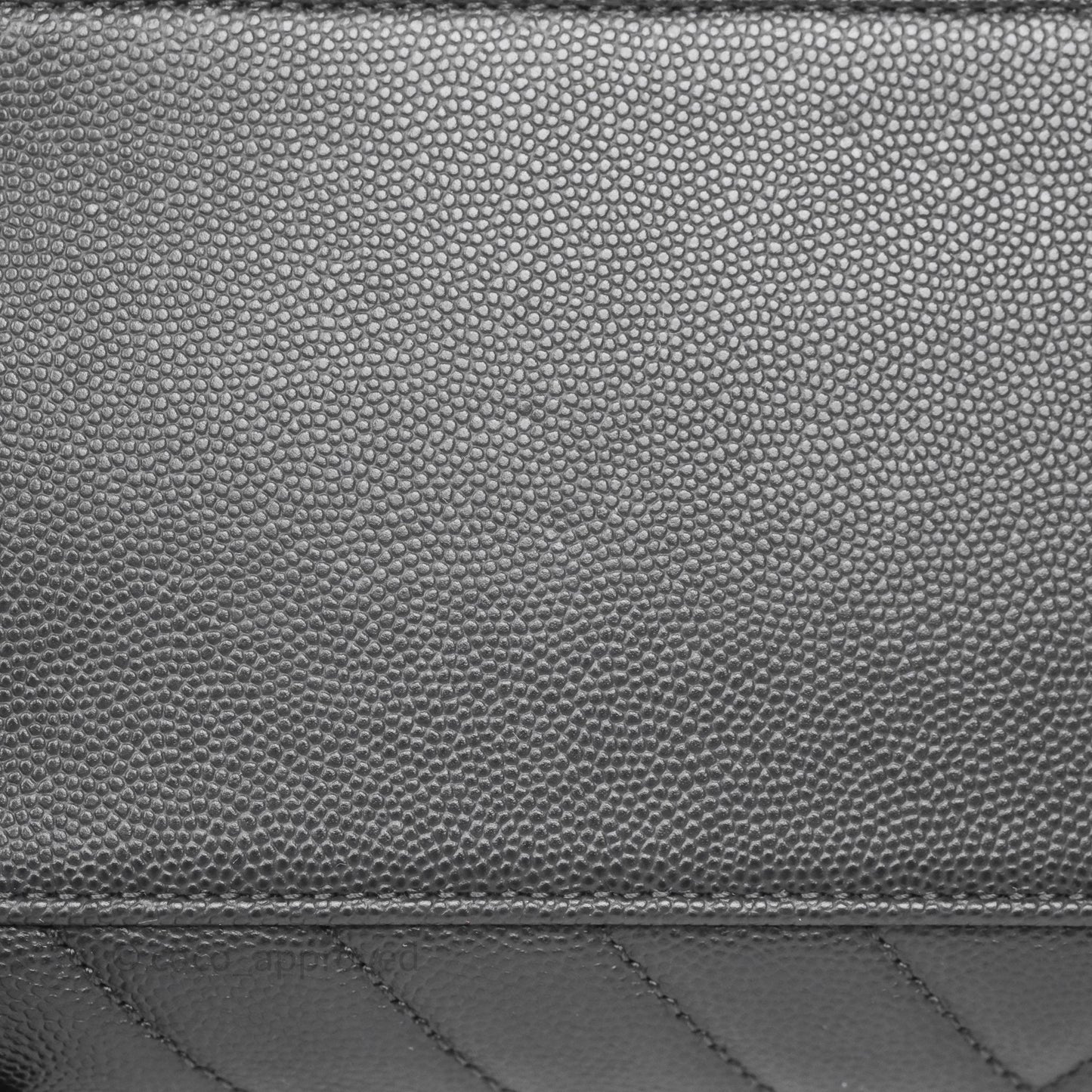 Chanel Medium Coco Handle Chevron Dark Grey Caviar Aged Gold Hardware
