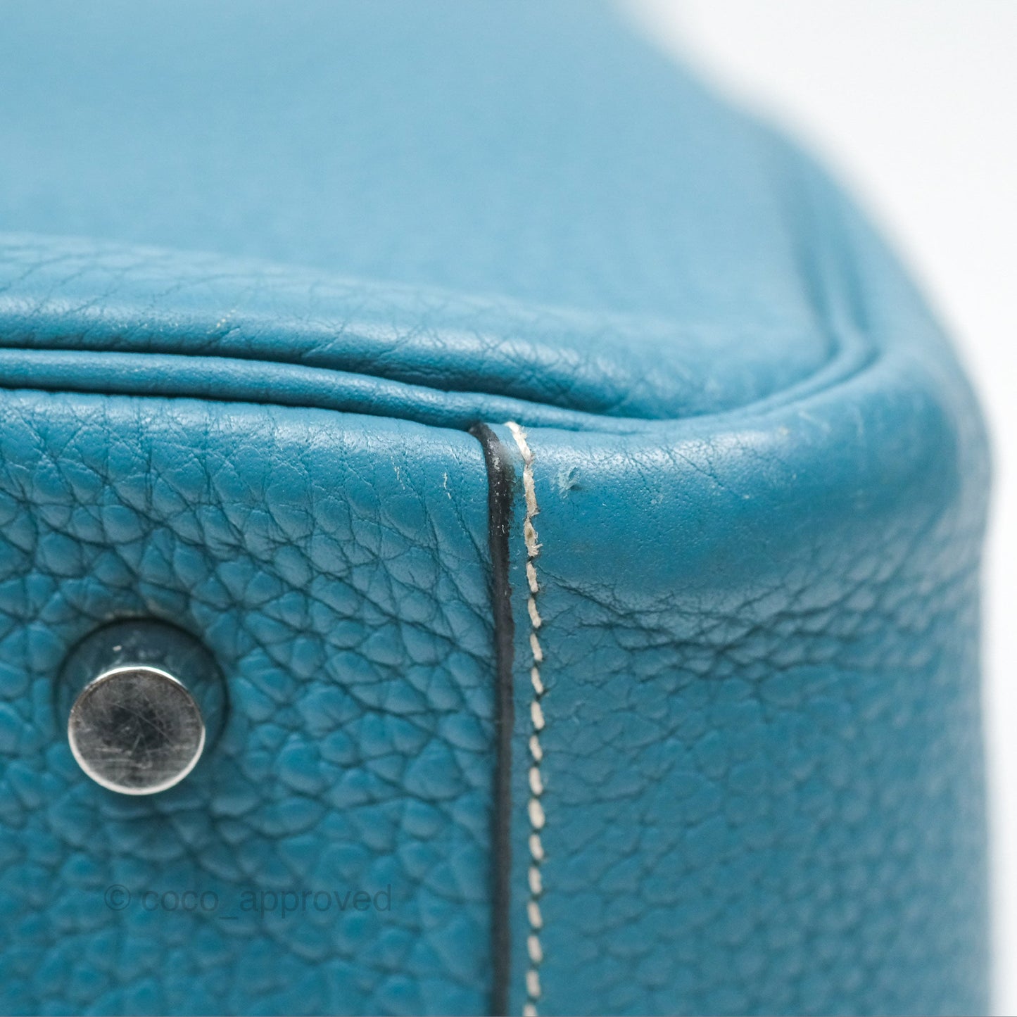Hermès Lindy 34 Blue Jean Clemence Palladium Hardware