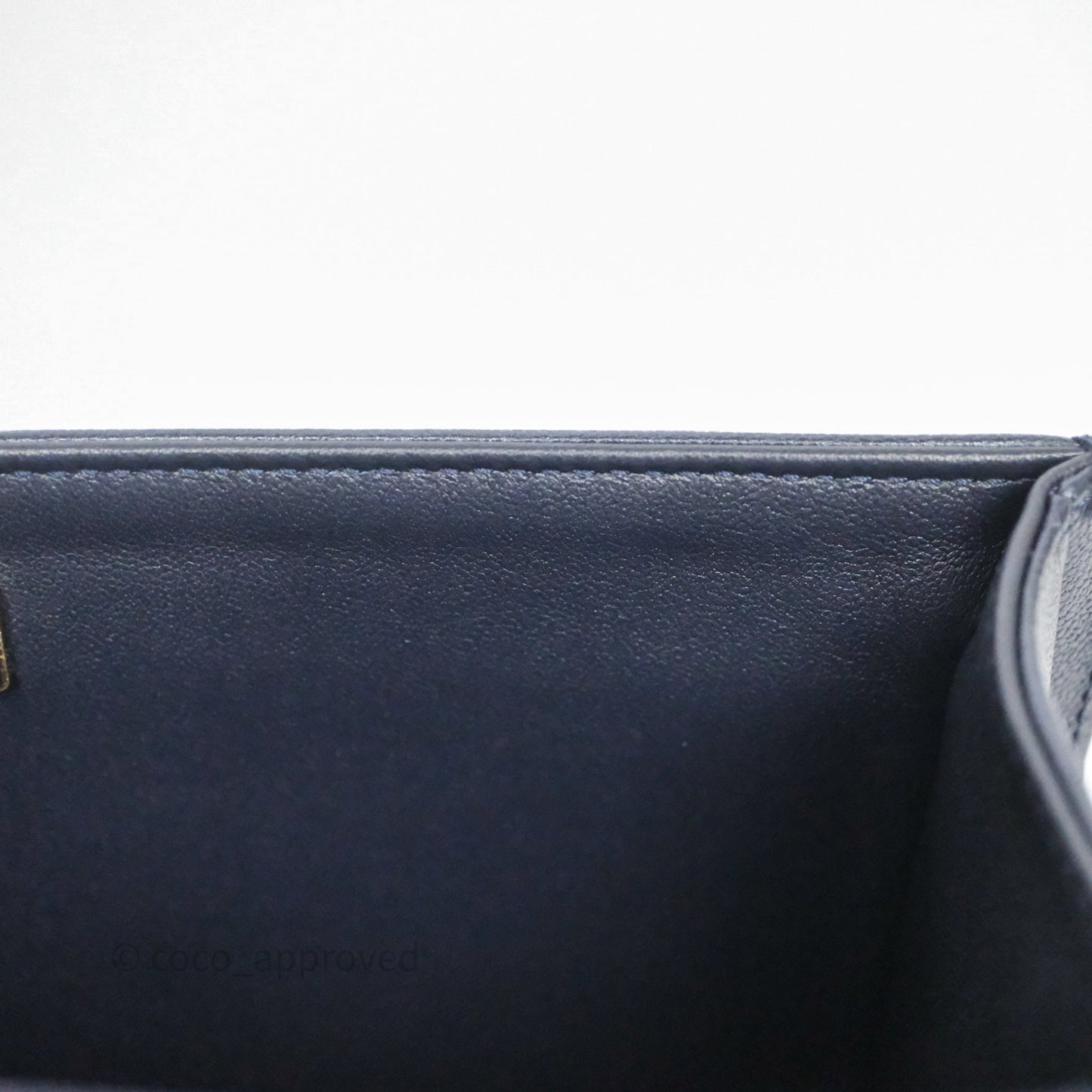 Chanel Quilted Medium Boy Dark Navy Caviar Aged Gold Hardware