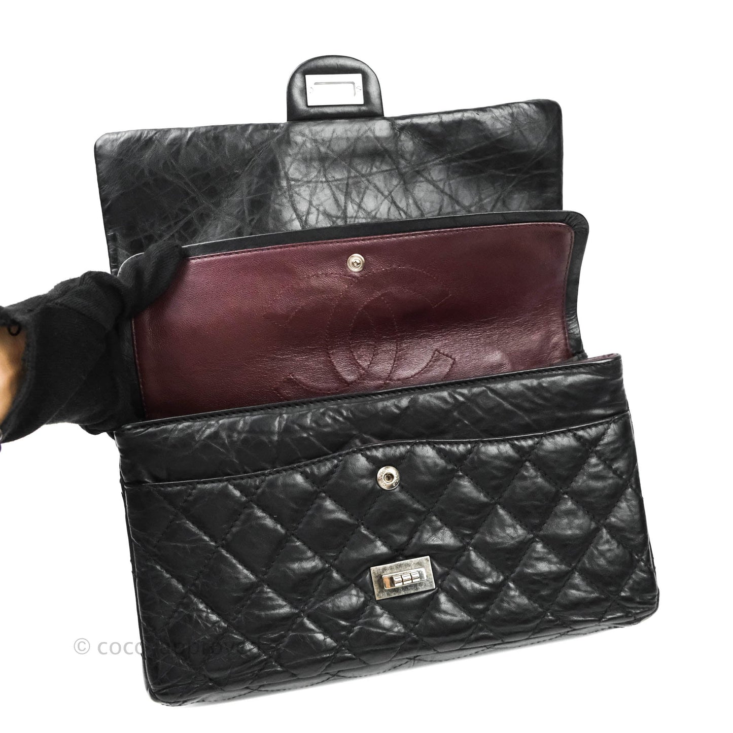 Chanel Reissue Quilted Aged Calfskin Black Ruthenium Hardware 226