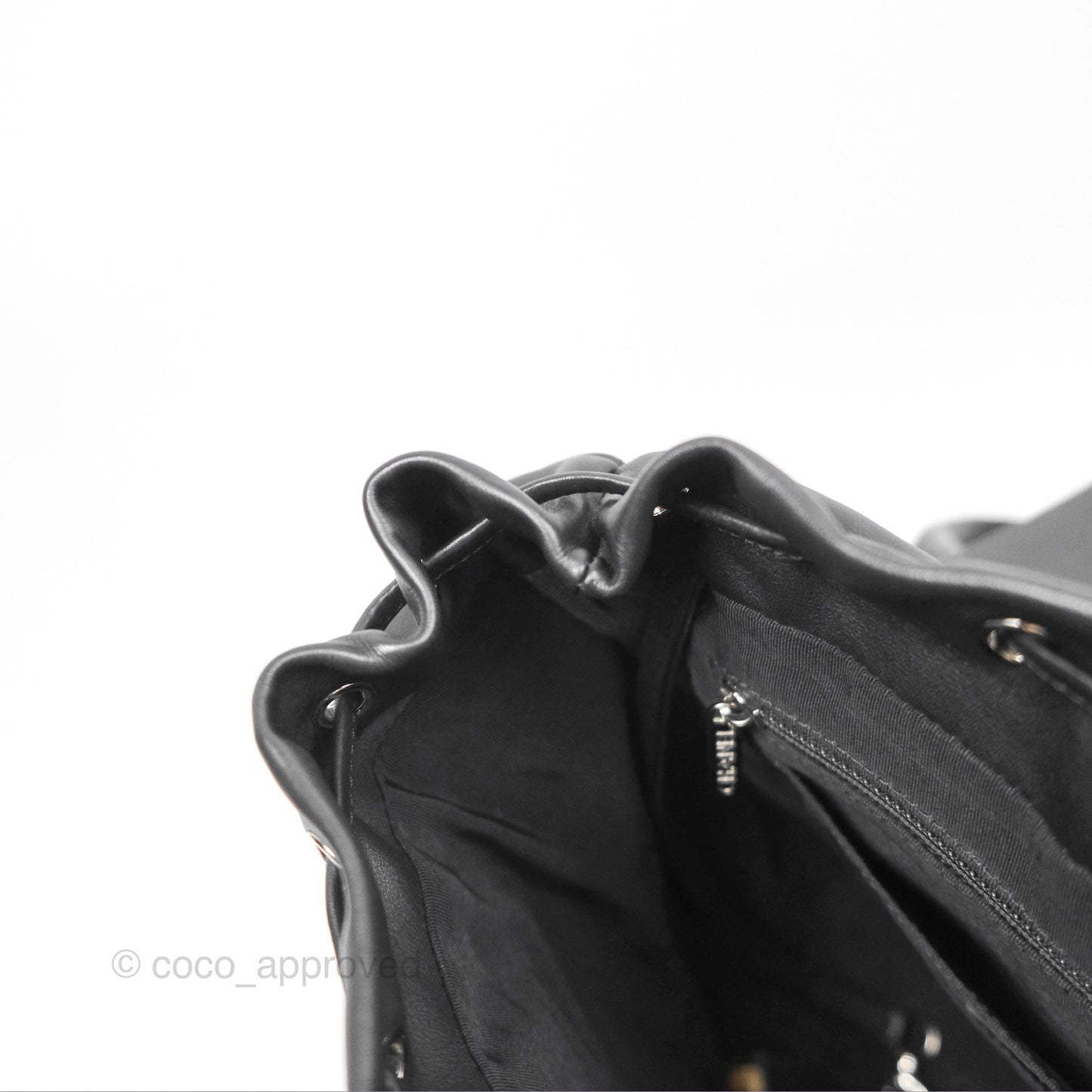 Chanel Medium Chevron Urban Spirit Backpack Black Calfskin Silver Hardware