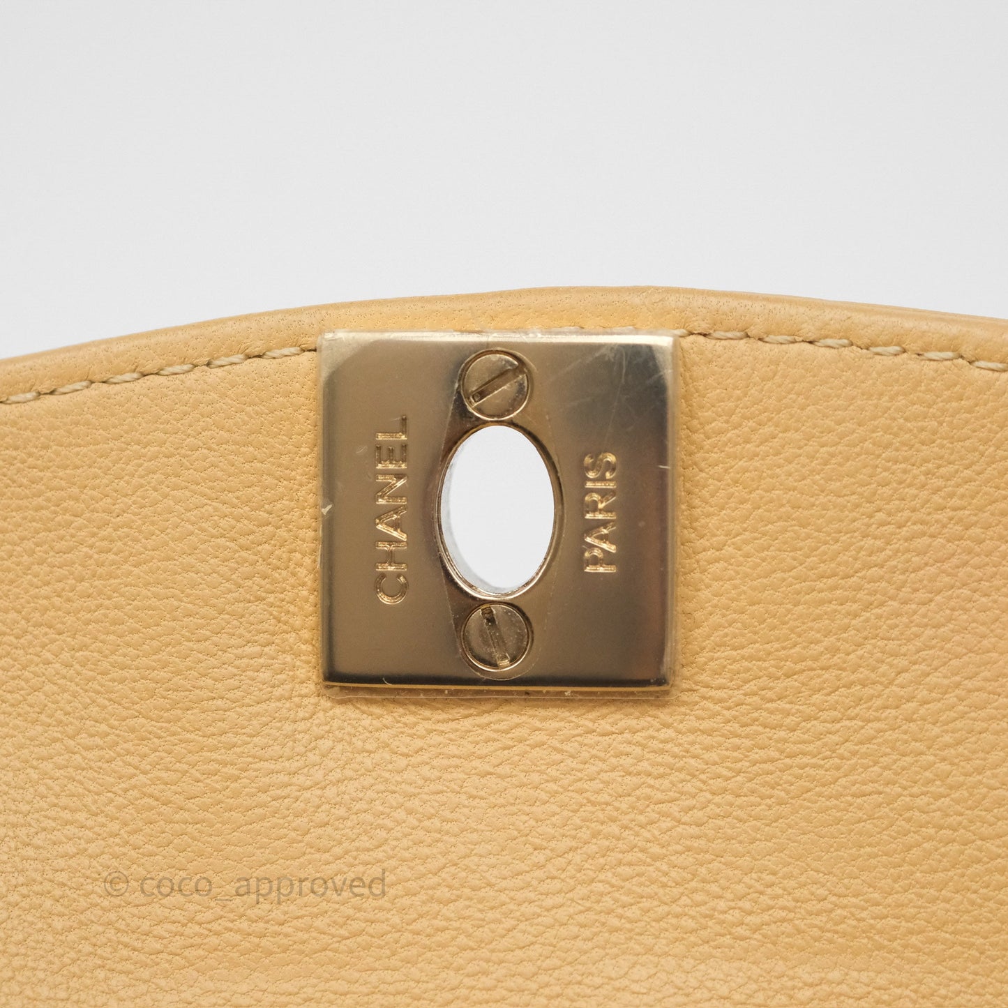 Chanel Coco Vintage Camera Case Beige Calfskin Gold Hardware