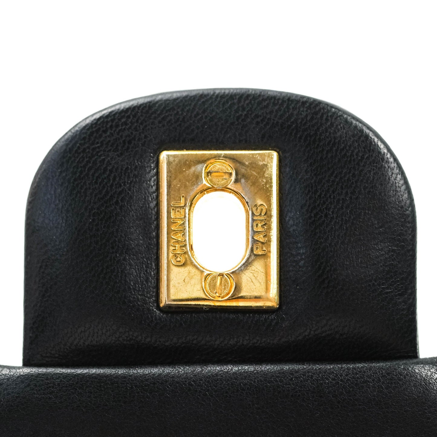 Chanel Vintage S/M Lambskin Small Double Flap Bag Black 24K Gold Hardware