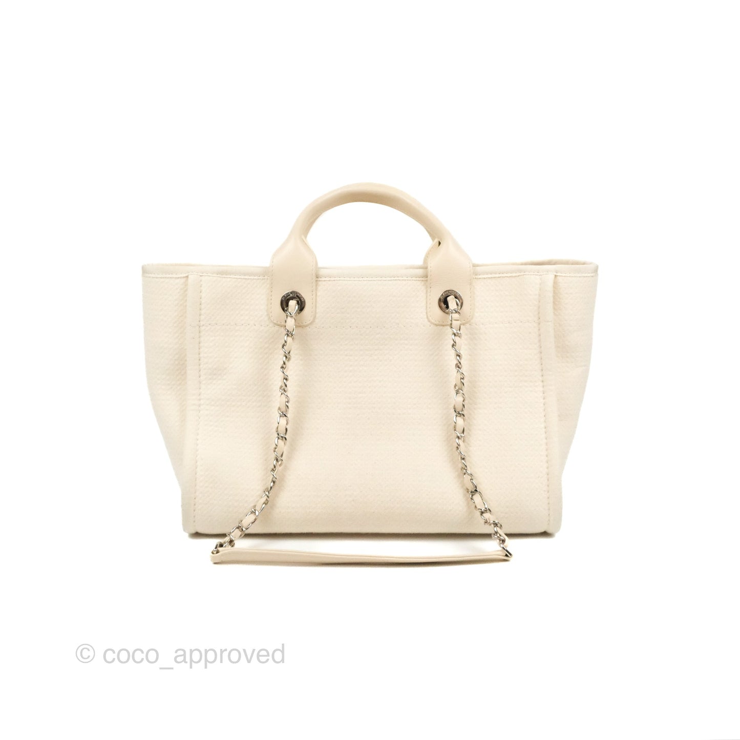 Chanel New Small Deauville Cream Ivory Canvas