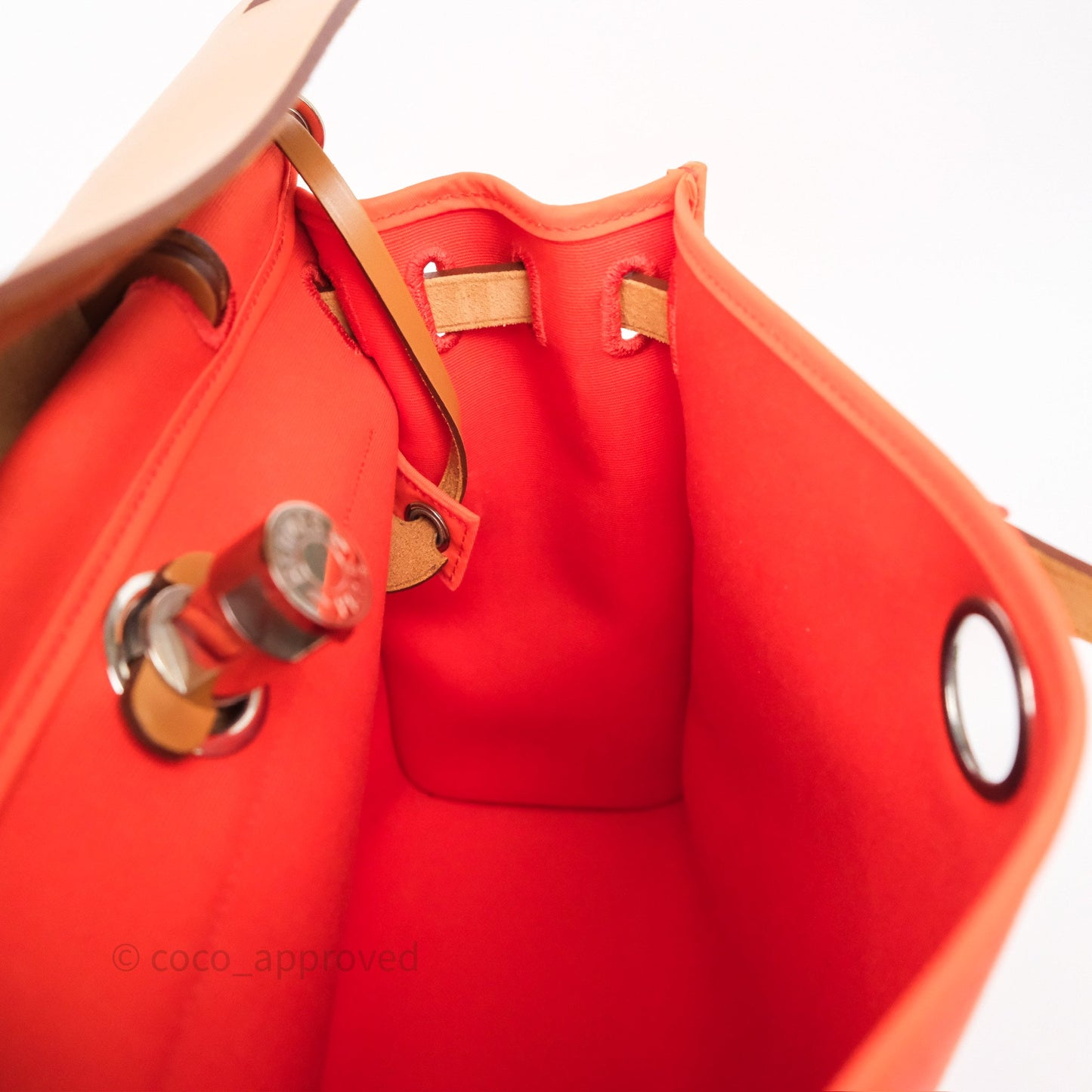 Hermès Herbag Zip 31 Capucine 9T / Fauve 34 Canvas Palladium Hardware