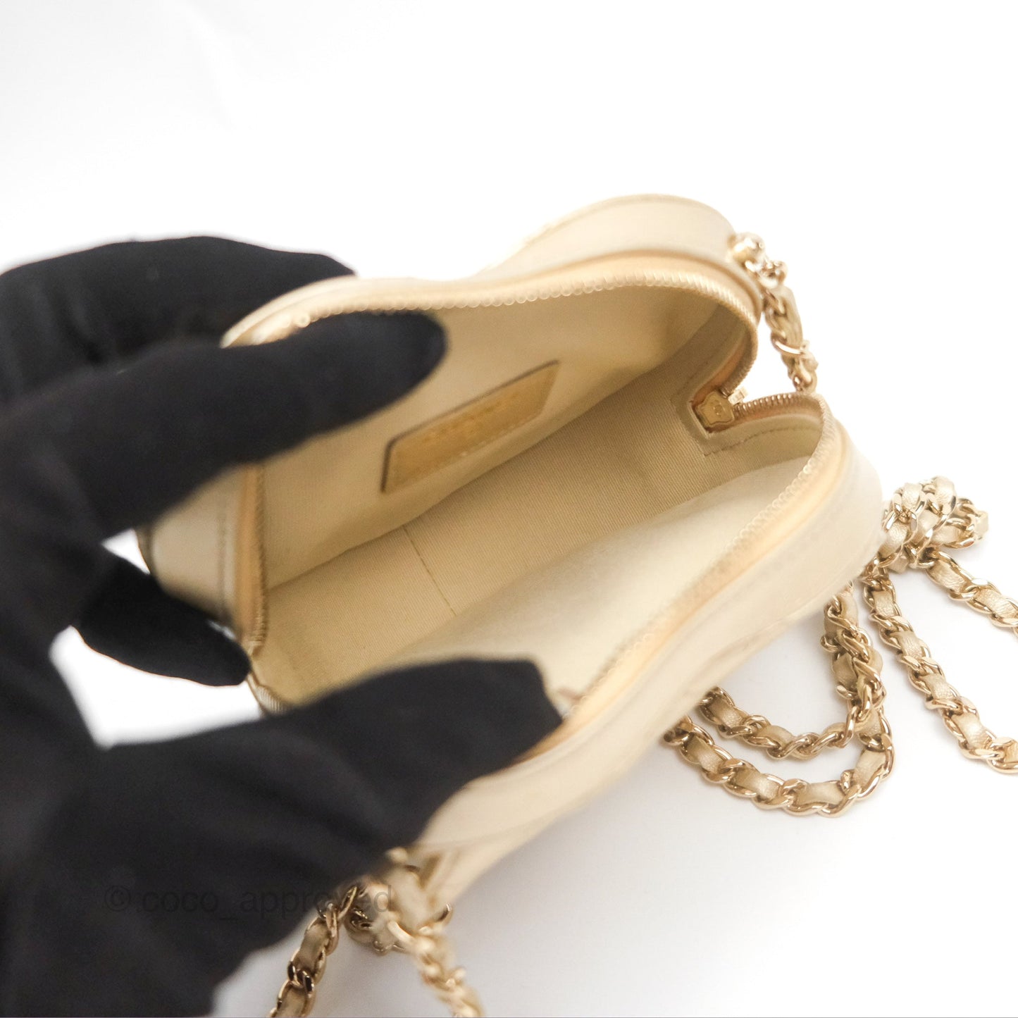 Chanel Small Heart Bag Gold Lambskin Gold Hardware 22S