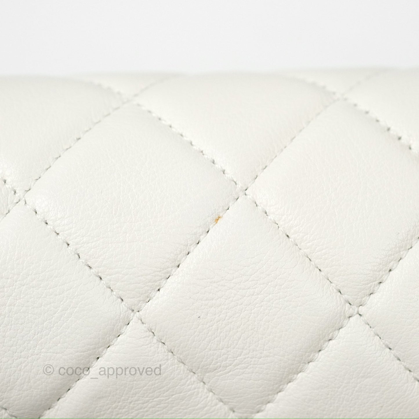 Chanel CC Crown Flap White Calfskin Antique Gold Hardware