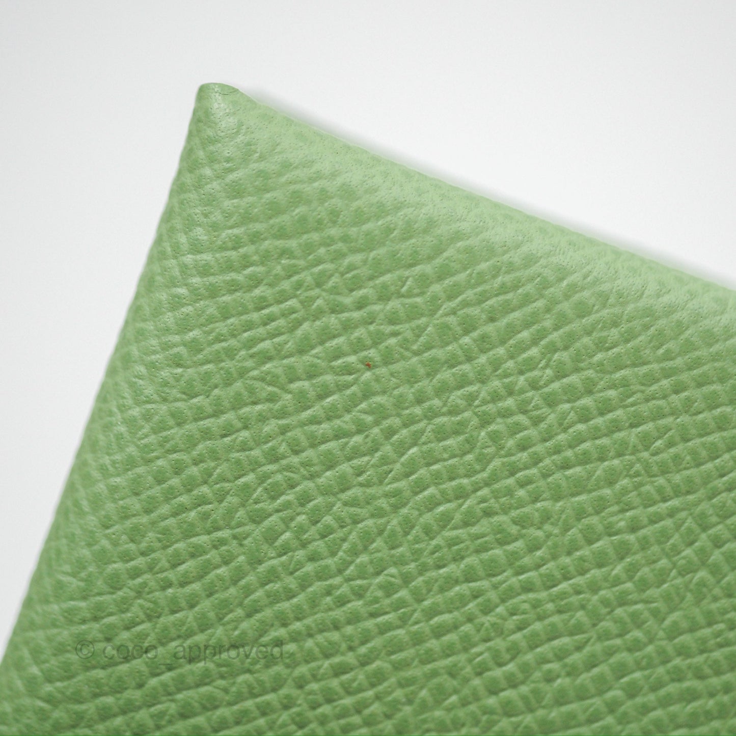 Hermès Calvi Duo Compact Card Holder 3I Vert Criquet Epsom Palladium Hardware