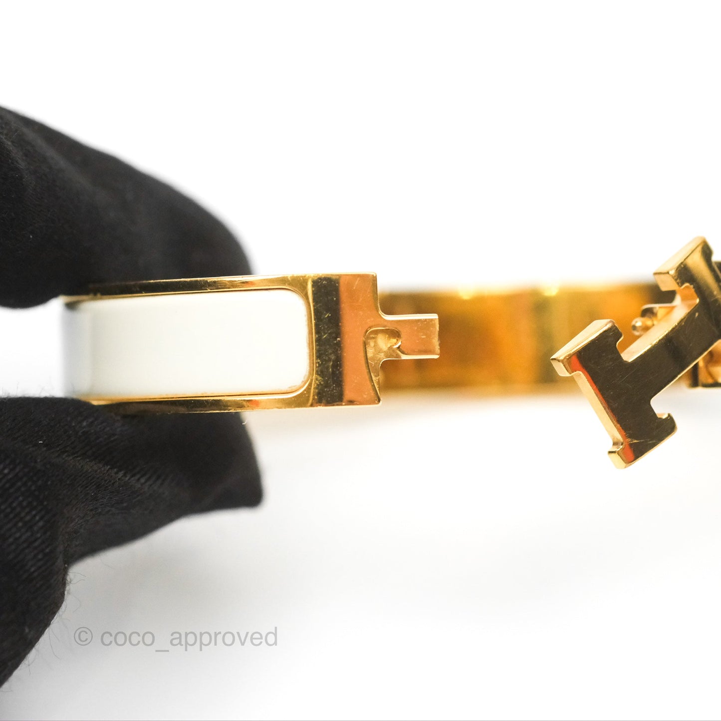 Hermès Clic H Bracelet White Gold Hardware PM
