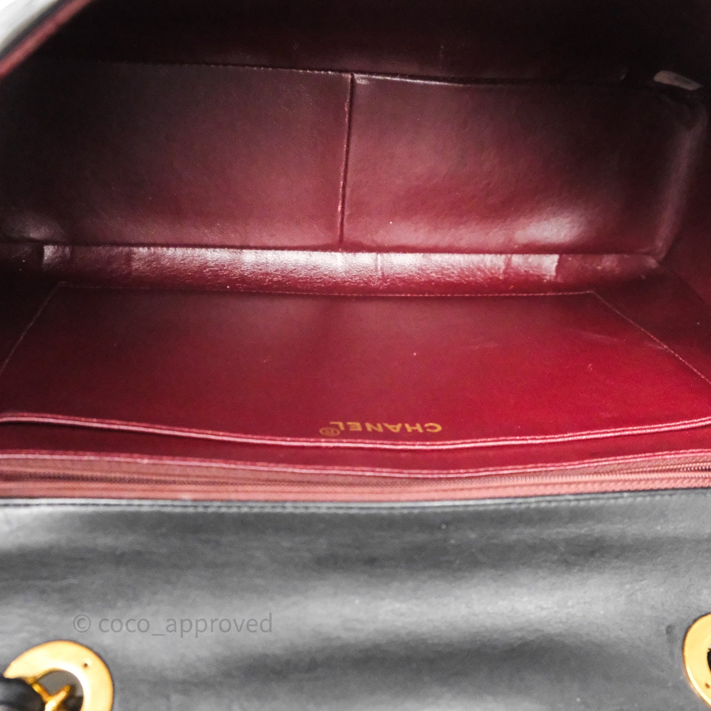 Chanel Vintage XL Jumbo Single Flap Black Lambskin 24K Gold Hardware