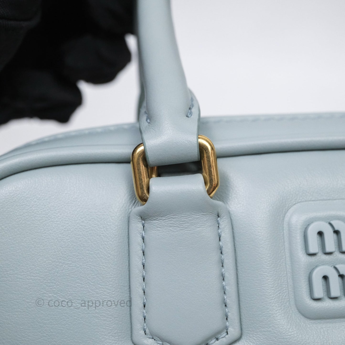 Miu Miu Arcadie Mini Bag Lago Blue Gold Hardware