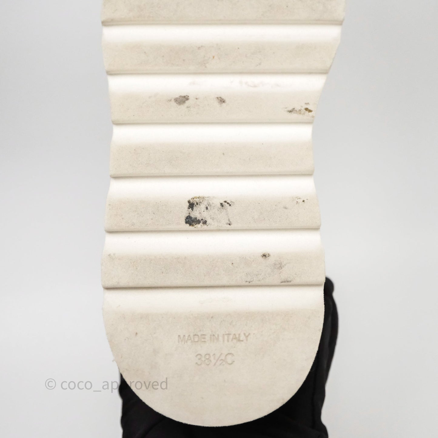 Chanel Logo Wedge Combat Boots White Size 38.5