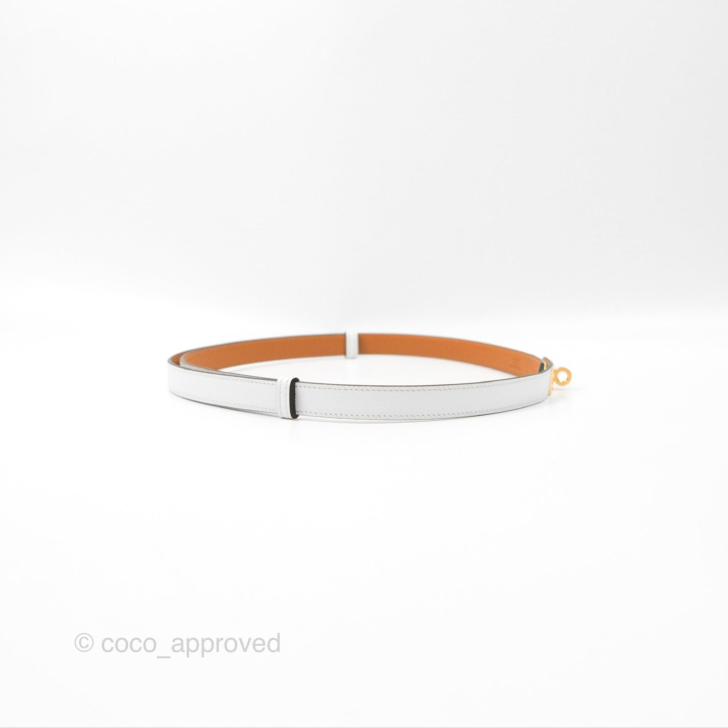 Hermès Kelly 18 Belt Blanc White Epsom Gold Hardware