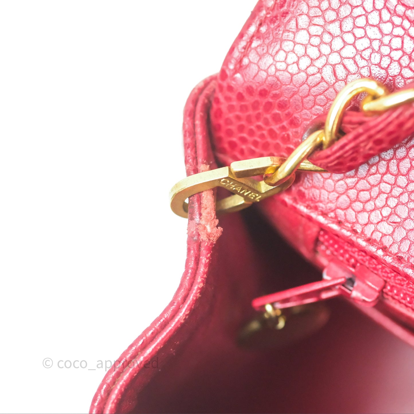 Chanel Medium Vintage Quilted Classic Diana Flap Bag Red Caviar 24K Gold Hardware