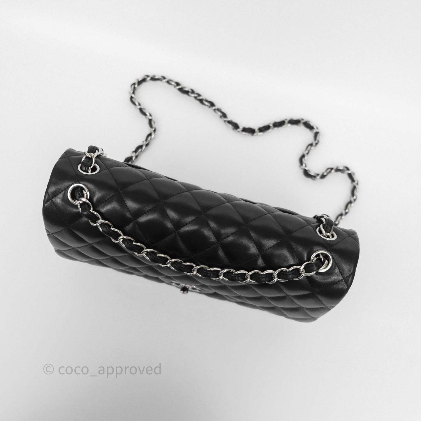 Chanel Jumbo Double Flap Black Lambskin Silver Hardware⁣⁣