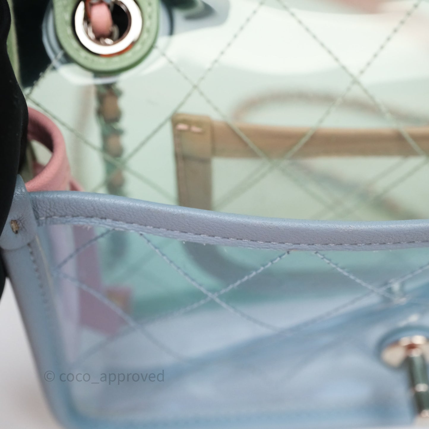 Chanel Coco Splash PVC Mini Flap Bag Blue/Green/Pink Silver Hardware