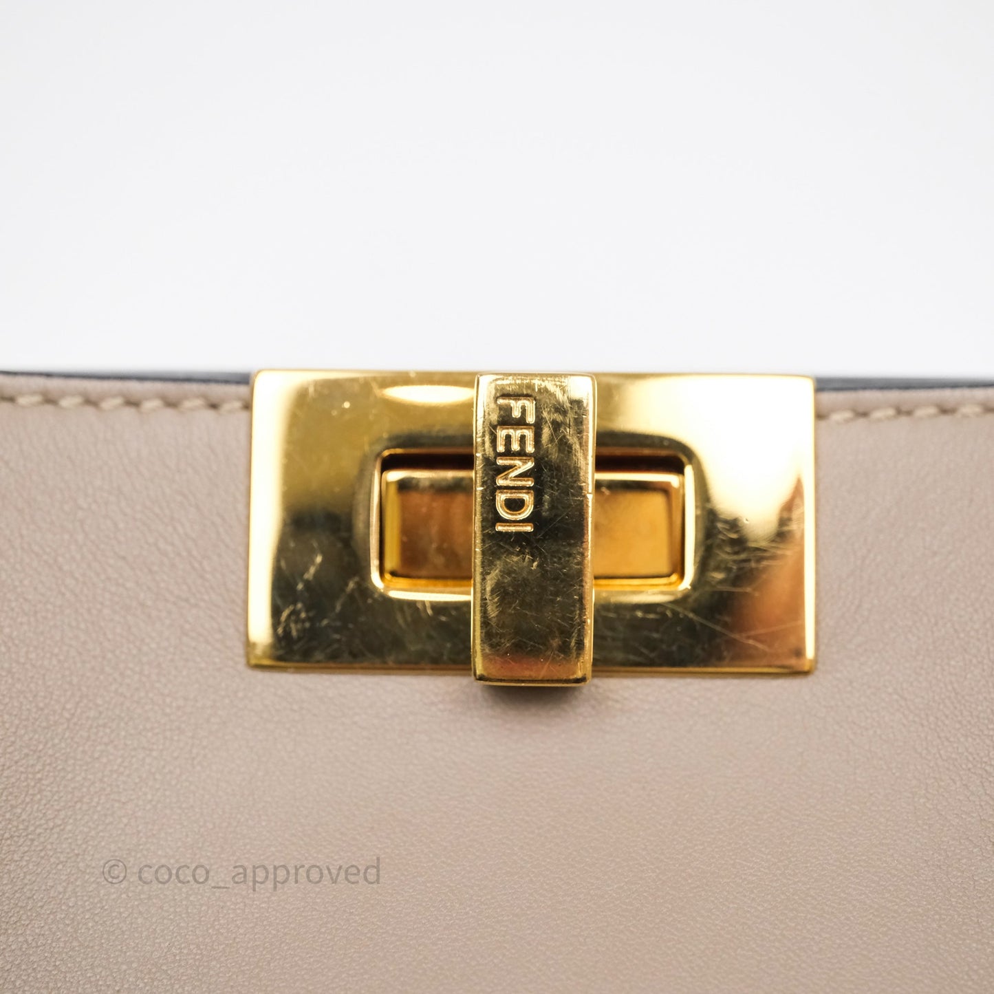 Fendi Peekaboo Iconic Essentially Bag Calfskin Beige