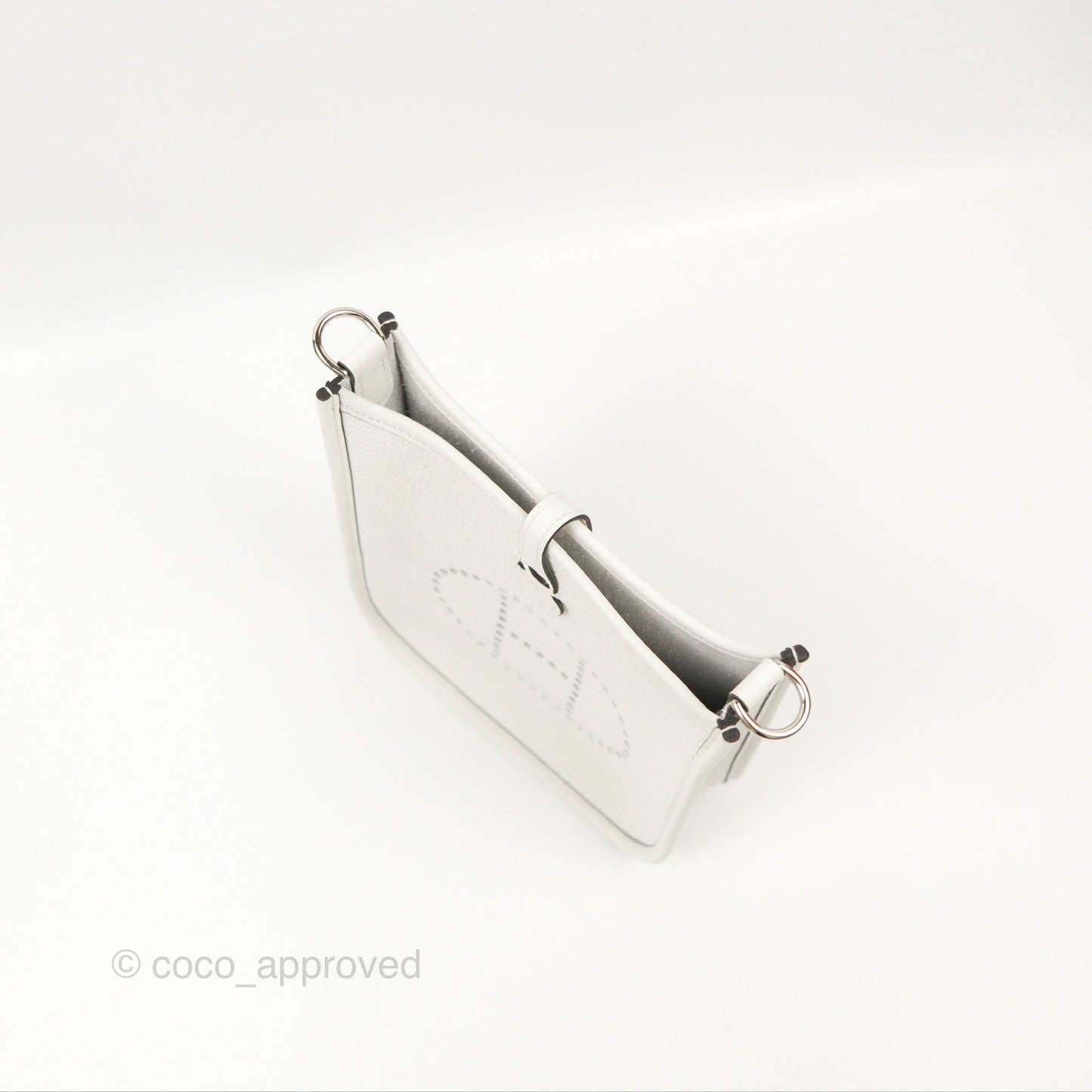 Hermès Mini Evelyne 16 New White Clemence Palladium Hardware
