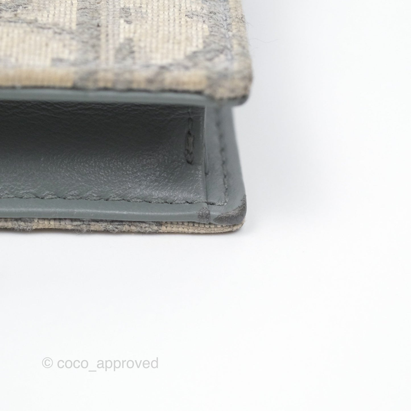 Christian Dior Saddle Bloom Card Holder Gray Dior Oblique Jacquard