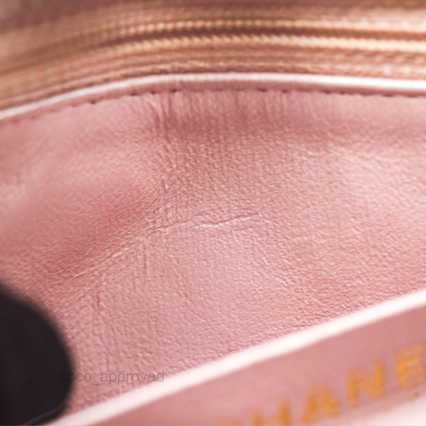 Chanel Mini Square Metallic Rose Gold Goatskin Gold Hardware 14B