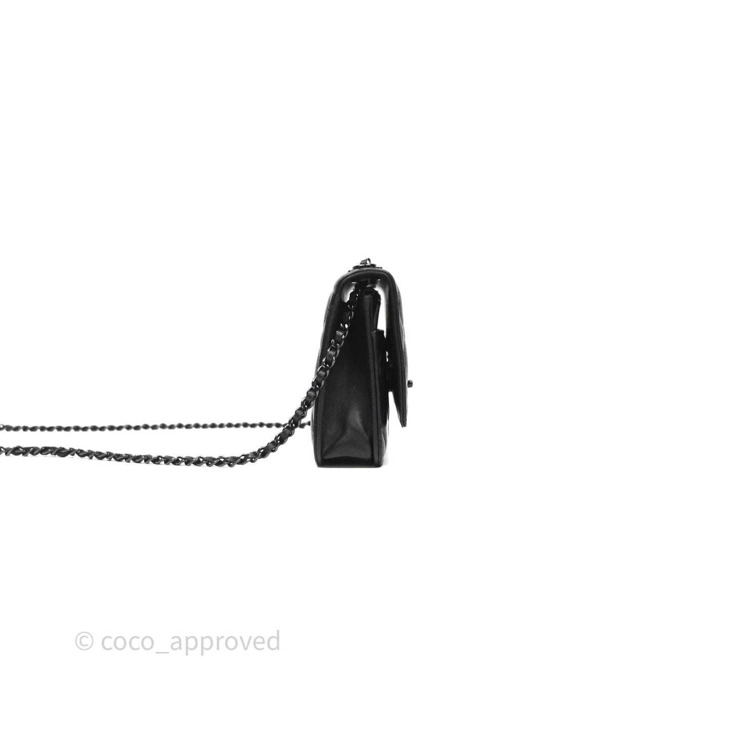 Chanel Quilted Trendy CC WOC Wallet On Chain So Black Lambskin
