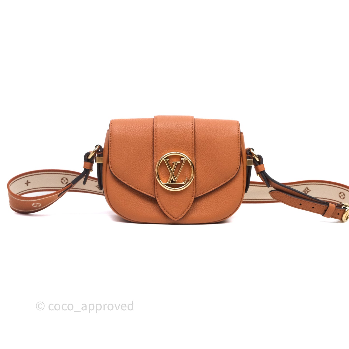 Louis Vuitton Pont 9 Soft PM Brown Grained Calfskin Gold Hardware