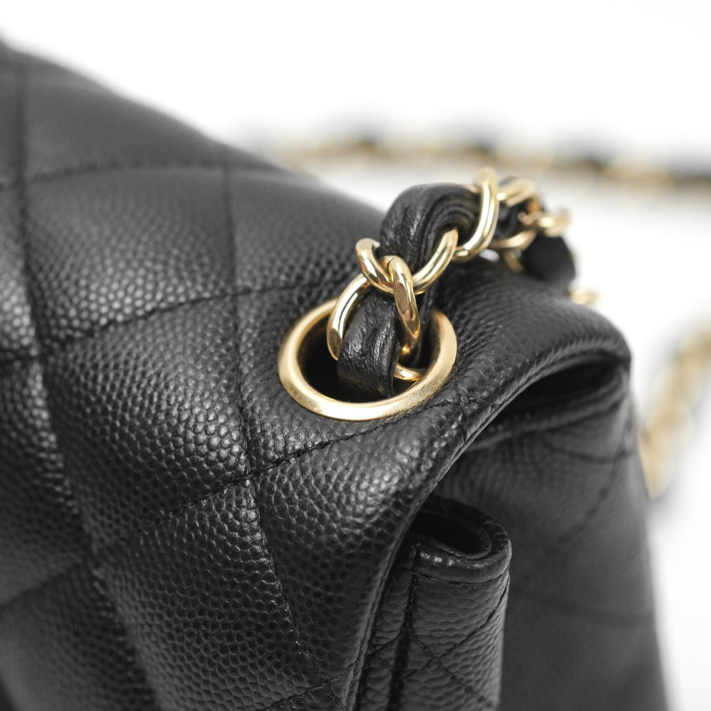 Chanel Quilted Mini Square Flap Black Caviar Gold Hardware