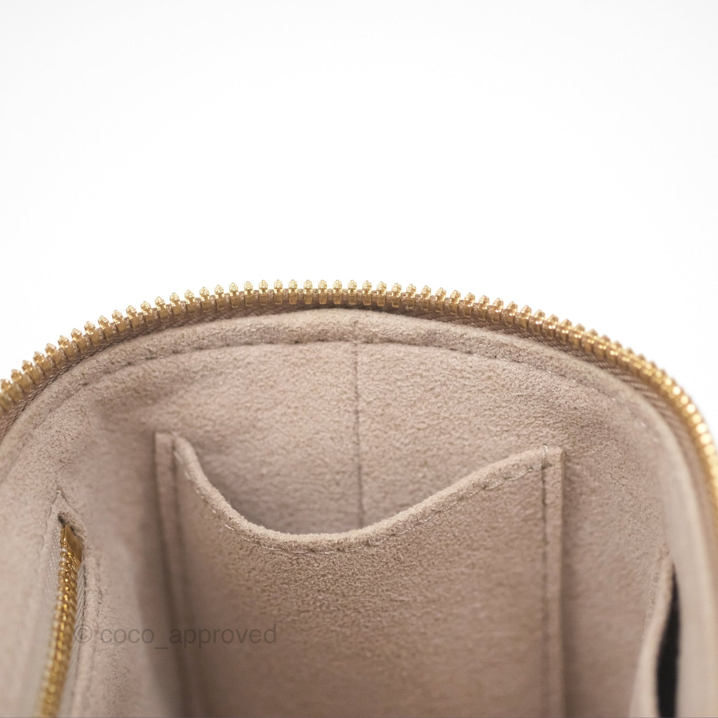 Louis Vuitton Monogram Empreinte Tourterelle Vanity PM Beige Gold Hardware
