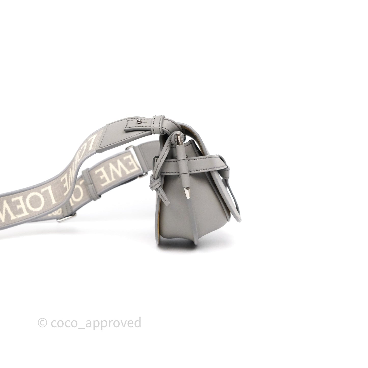 Loewe Mini Gate Dual Bag Grey Soft Calfskin Jacquard Strap