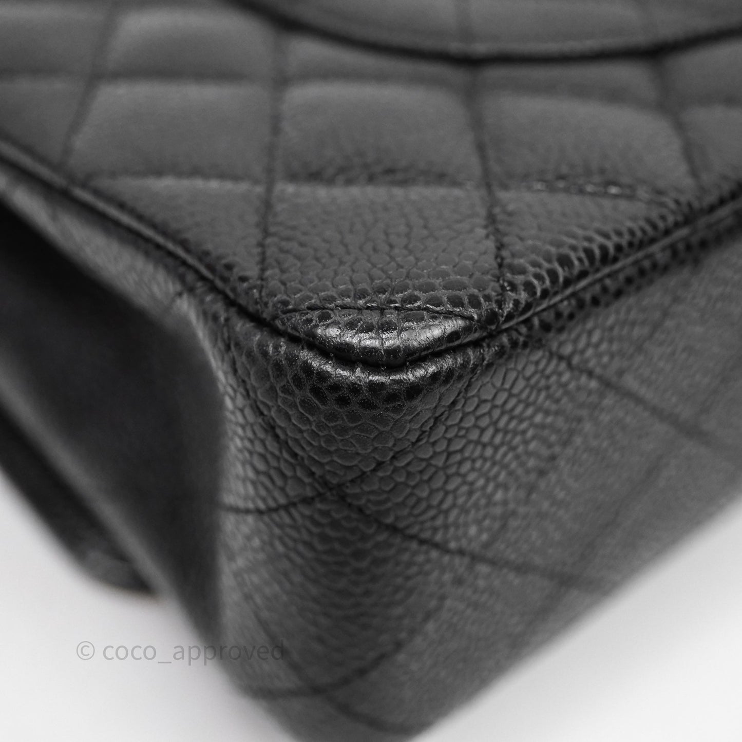 Chanel Classic M/L Medium Flap Quilted Black Caviar Gold Hardware