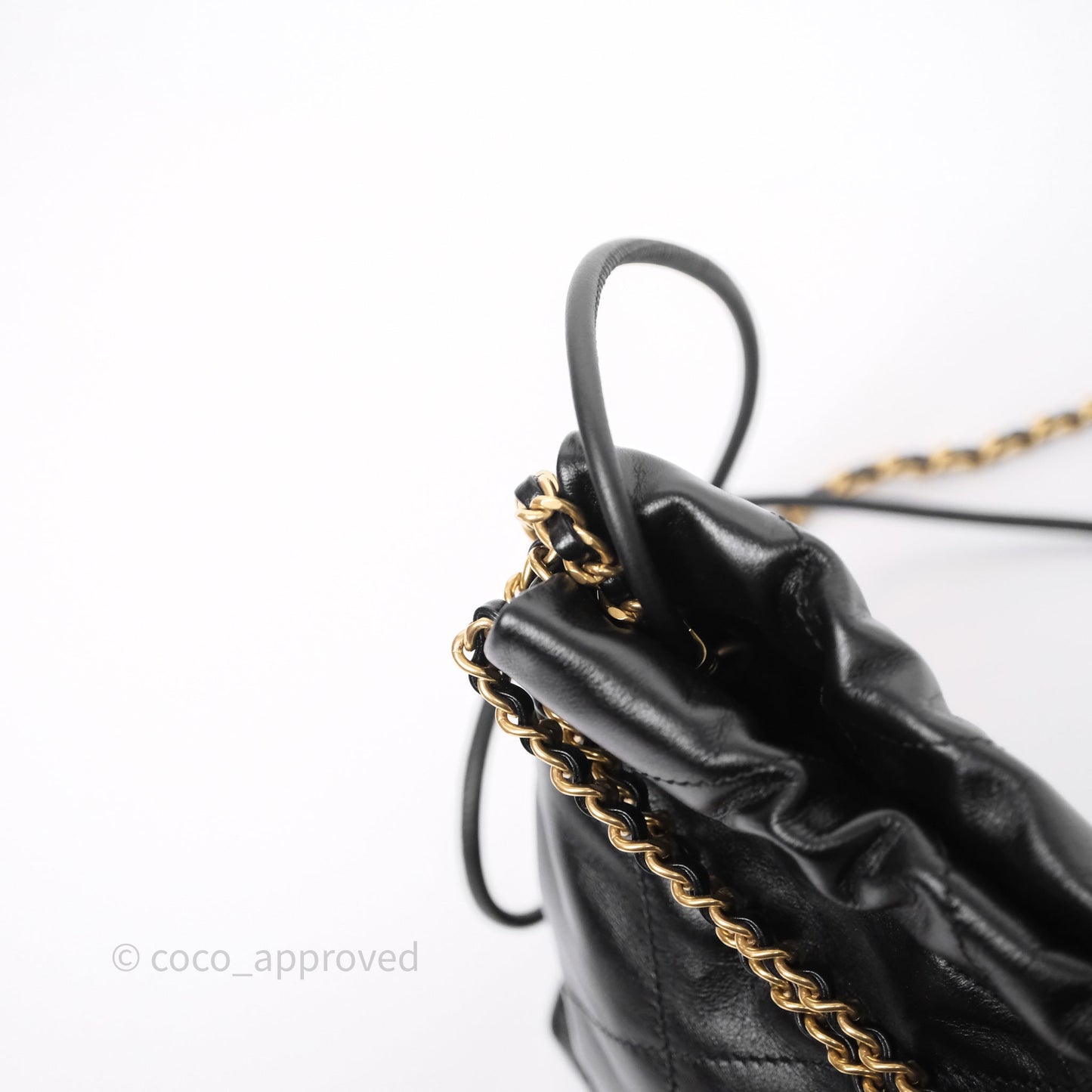 Chanel 22 Mini Bag Black Crumpled Calfskin