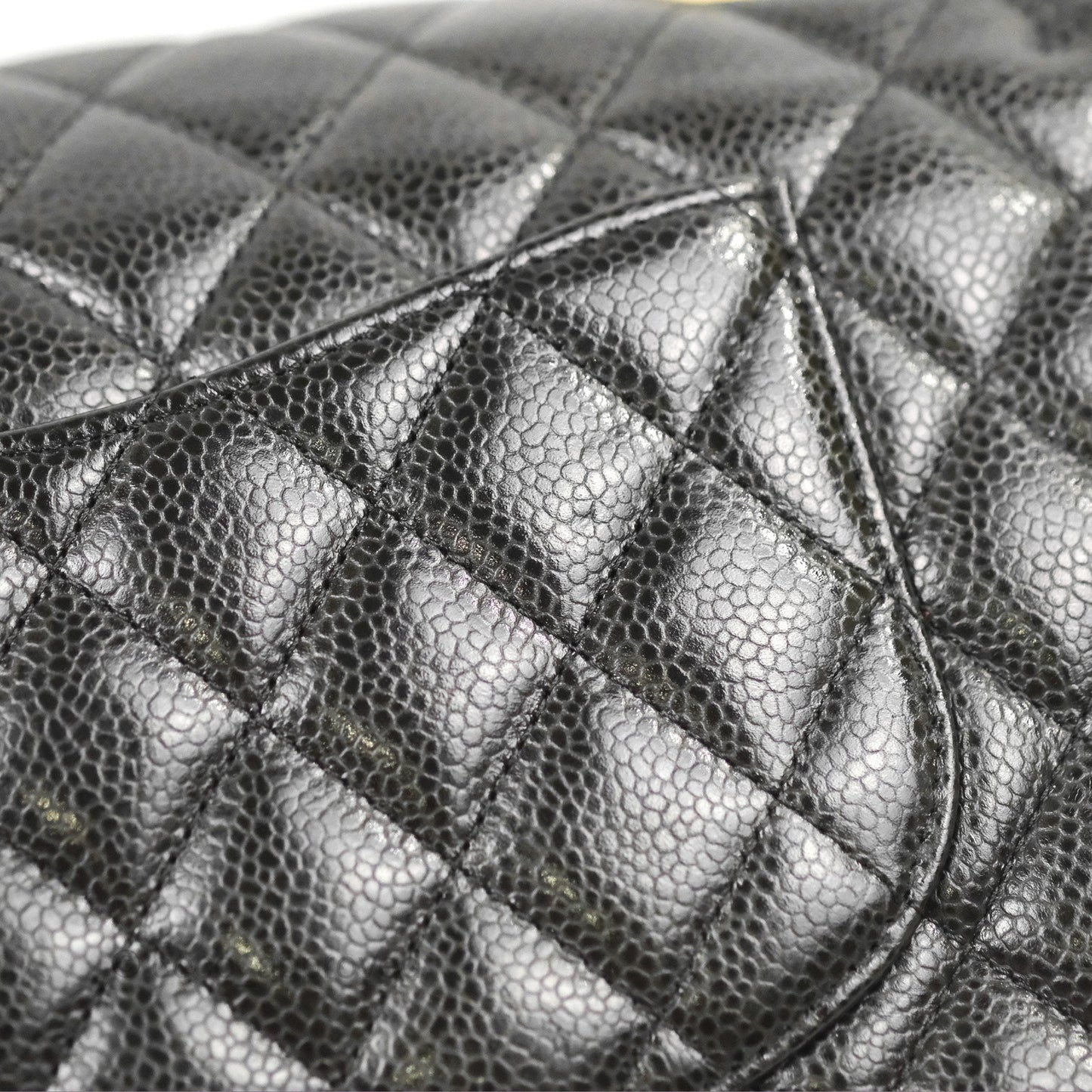 Chanel Classic M/L Medium Flap Quilted Black Caviar Gold Hardware