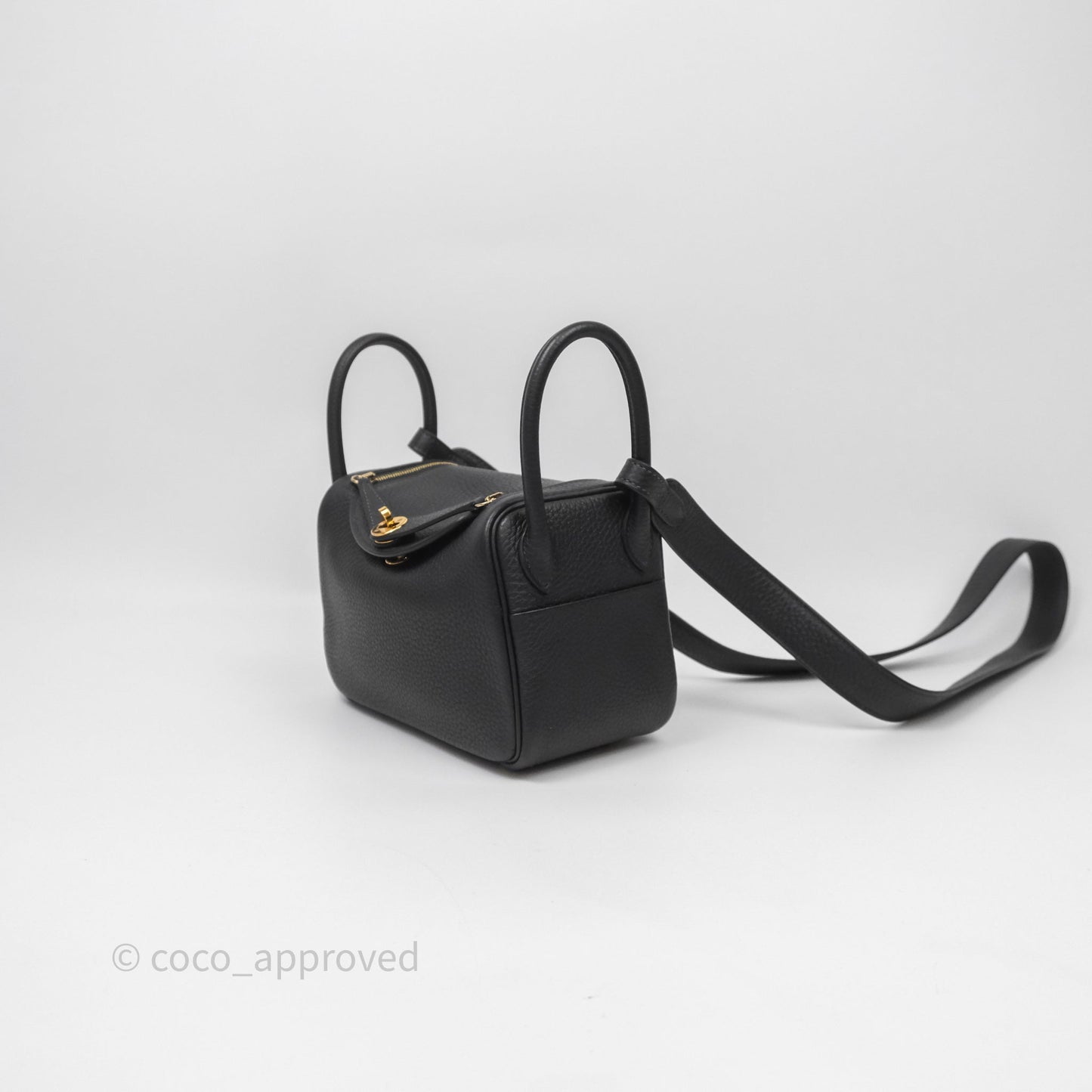 Hermès Mini Lindy 20 Caban 3Y Clemence Gold Hardware