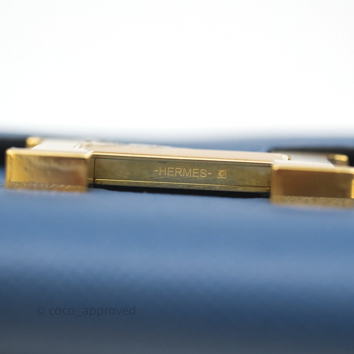 Hermès Constance Short Wallet Bleu Agate R2 Epsom Gold Hardware